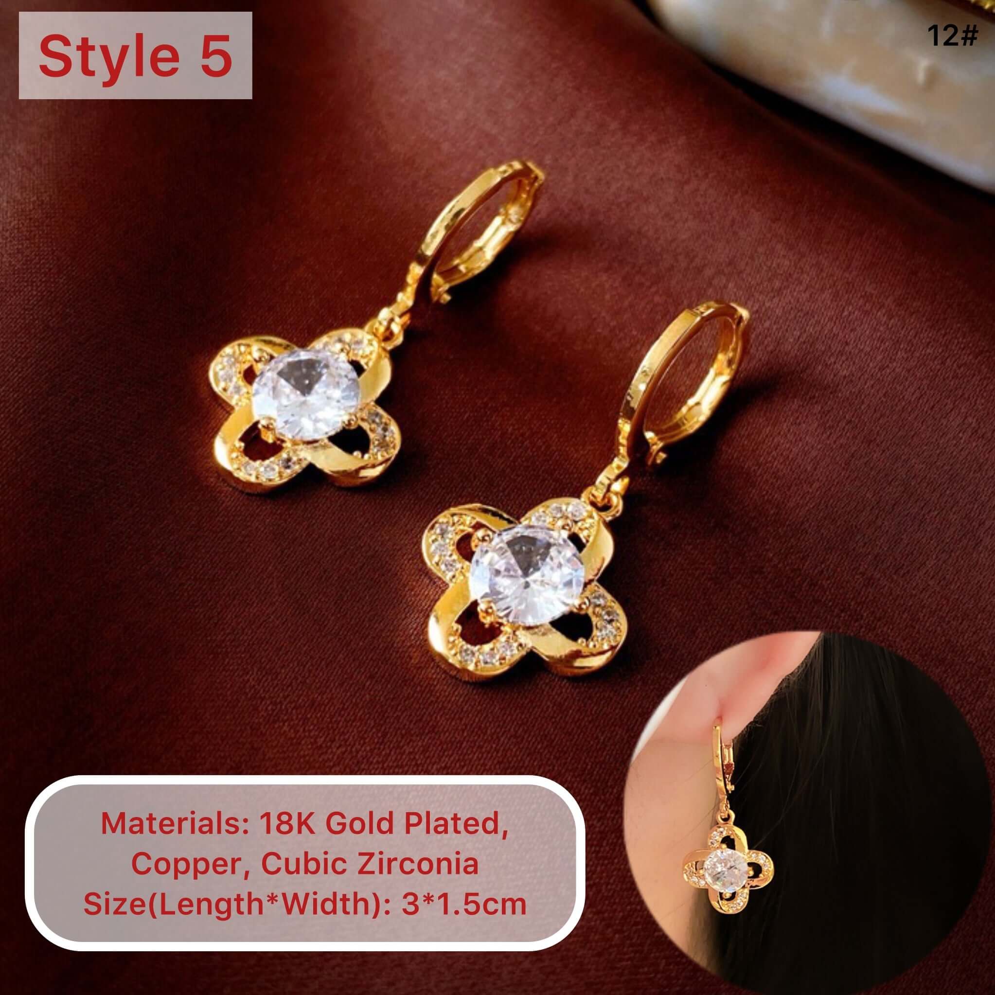 18K Gold Plated 4 Leaf Clover Earrings for Women - Lucky Charm Stud Earrings for St. Patrick's Day, Birthday Gifts & Everyday Wear | CE001