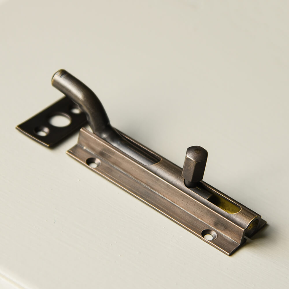 Vintage Distressed Antique Brass Barrel Bolt - Heavy Duty Cabinet & Door Latch for Rustic Home Decor and Furniture Restoration