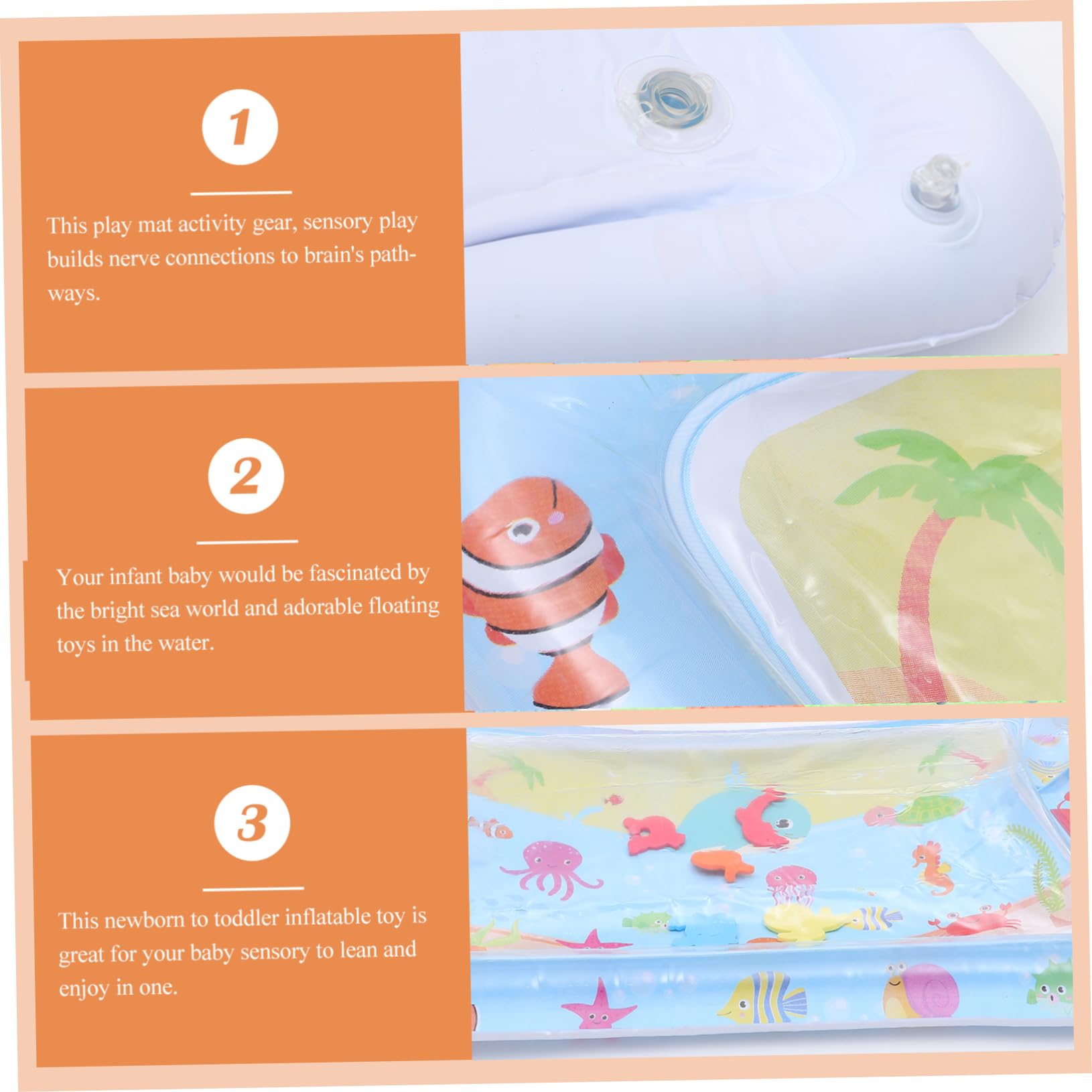 GREENADSCAPE Inflatable Water Cushion Mat - Durable PVC Bathtub Play Mat for Kids, Pool, Beach, and Outdoor Activities