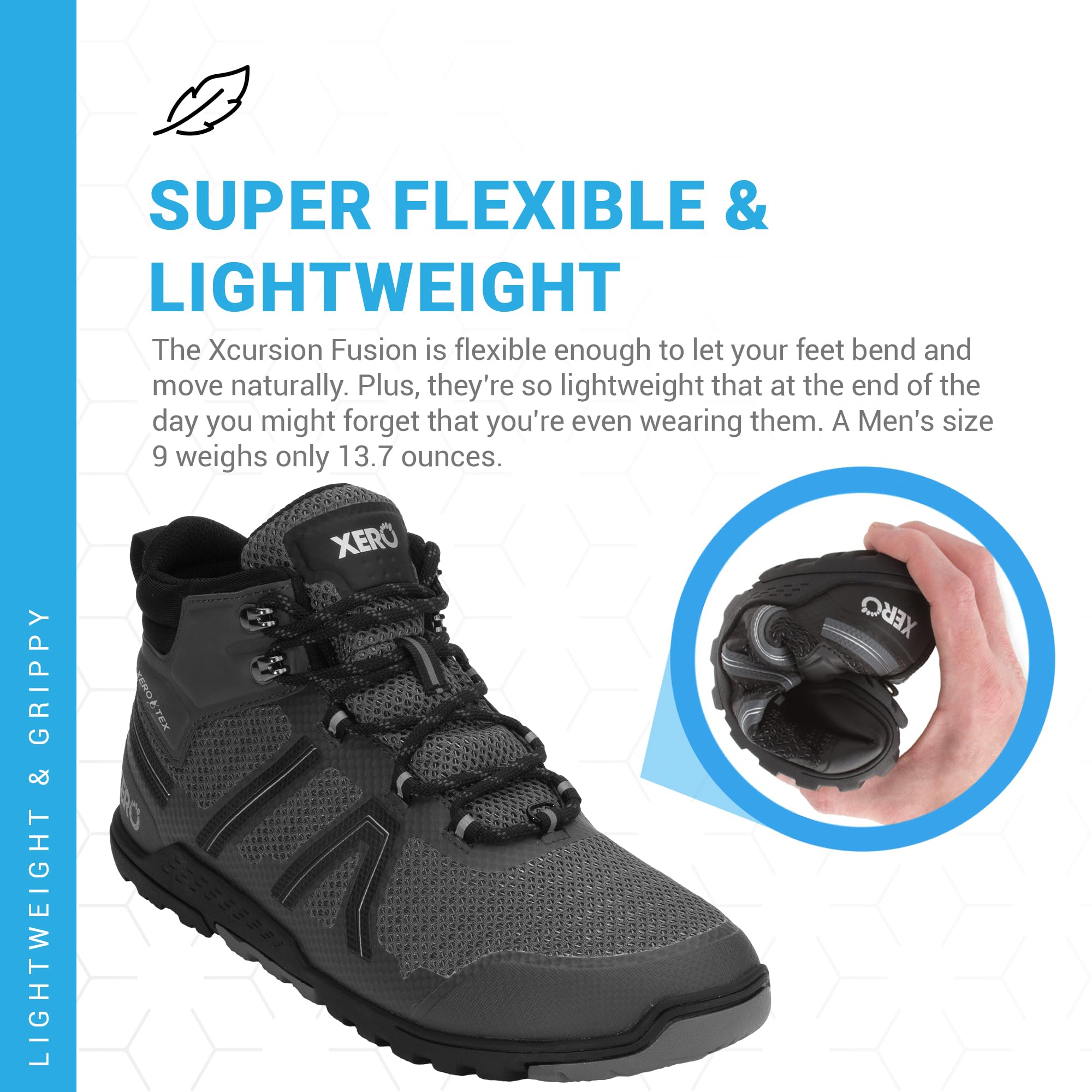 **Xero Shoes Xcursion Fusion Waterproof Barefoot Hiking Boots for Men – Zero Drop, Wide Toe Box, Minimalist Design – Ideal for Trail Running, Backpacking & Outdoor Adventures**