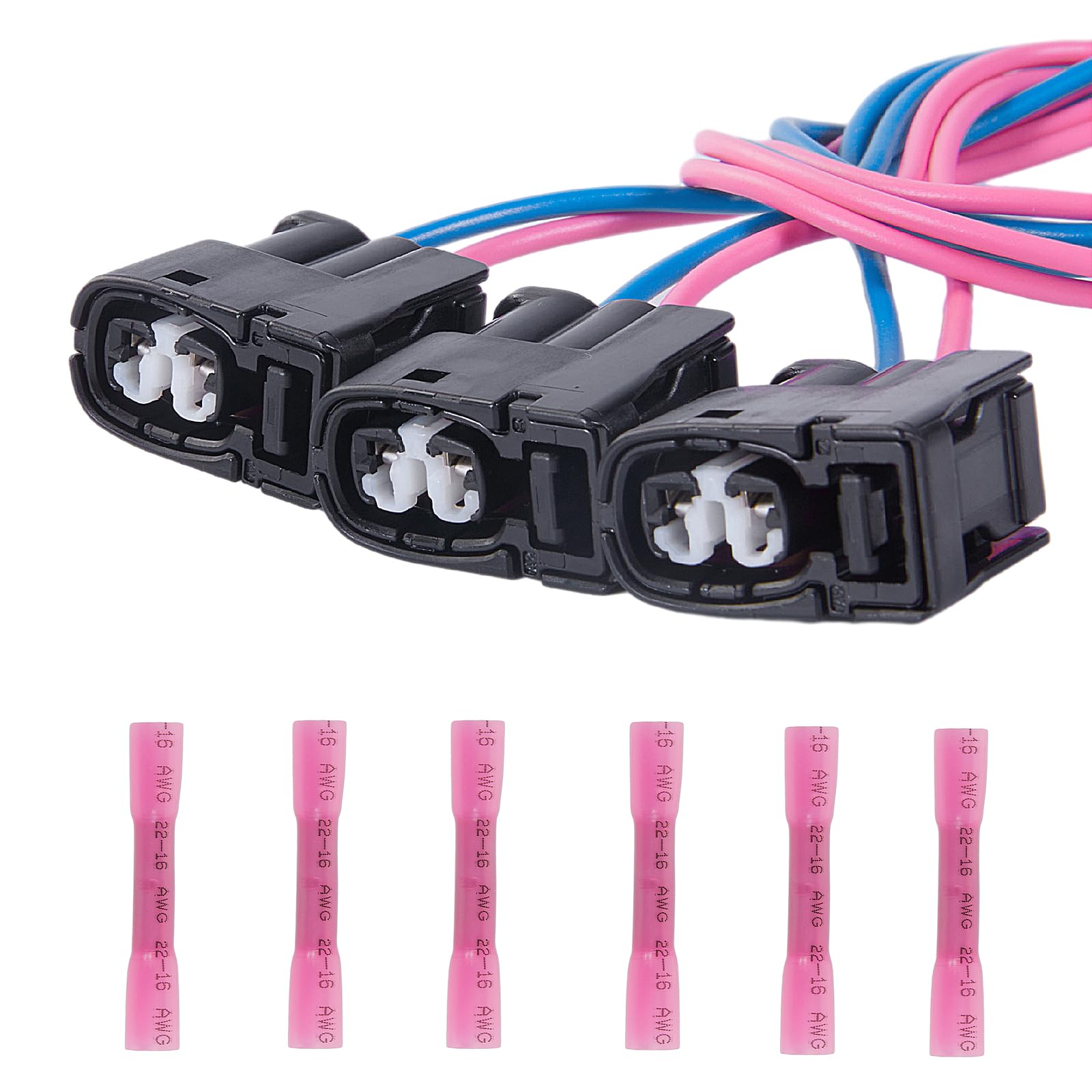 3-Pack 2-Way Ignition Coil Connector Pigtail Plug Wiring Harness - Compatible with Lexus IS300 GS300 SC300 & Toyota MR2 1992-1995, T100 1995-1998 - Replaces OEM 9098011246 - Perfect for Engine Tune-Ups & Electrical Repairs