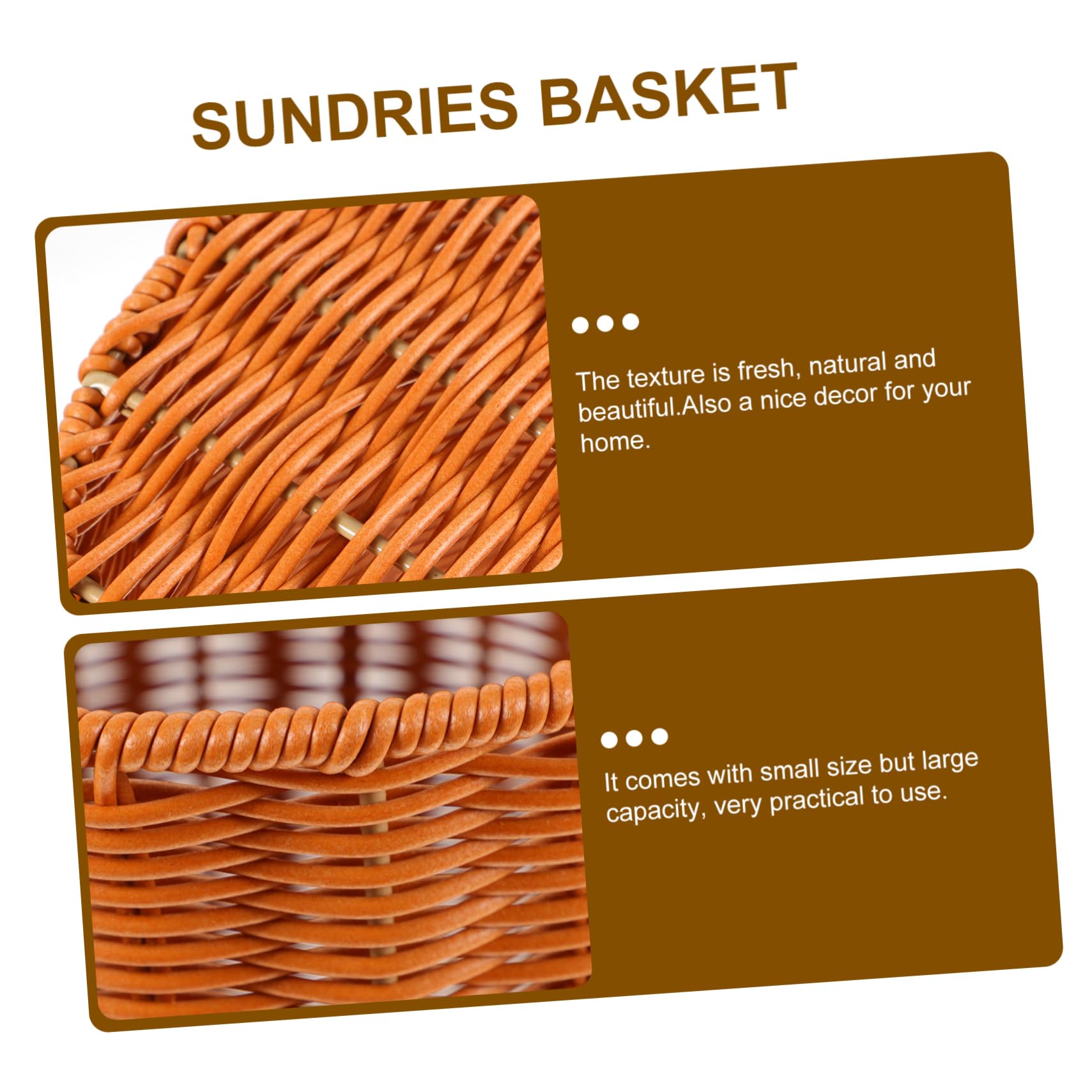 Tofficu Plastic Woven Waste Basket with Lid - Stylish Laundry Hamper, Paper Waste Bin & Storage Container for Home, Office, Desktop | Perfect for Bedroom, Bathroom & Kitchen Organization