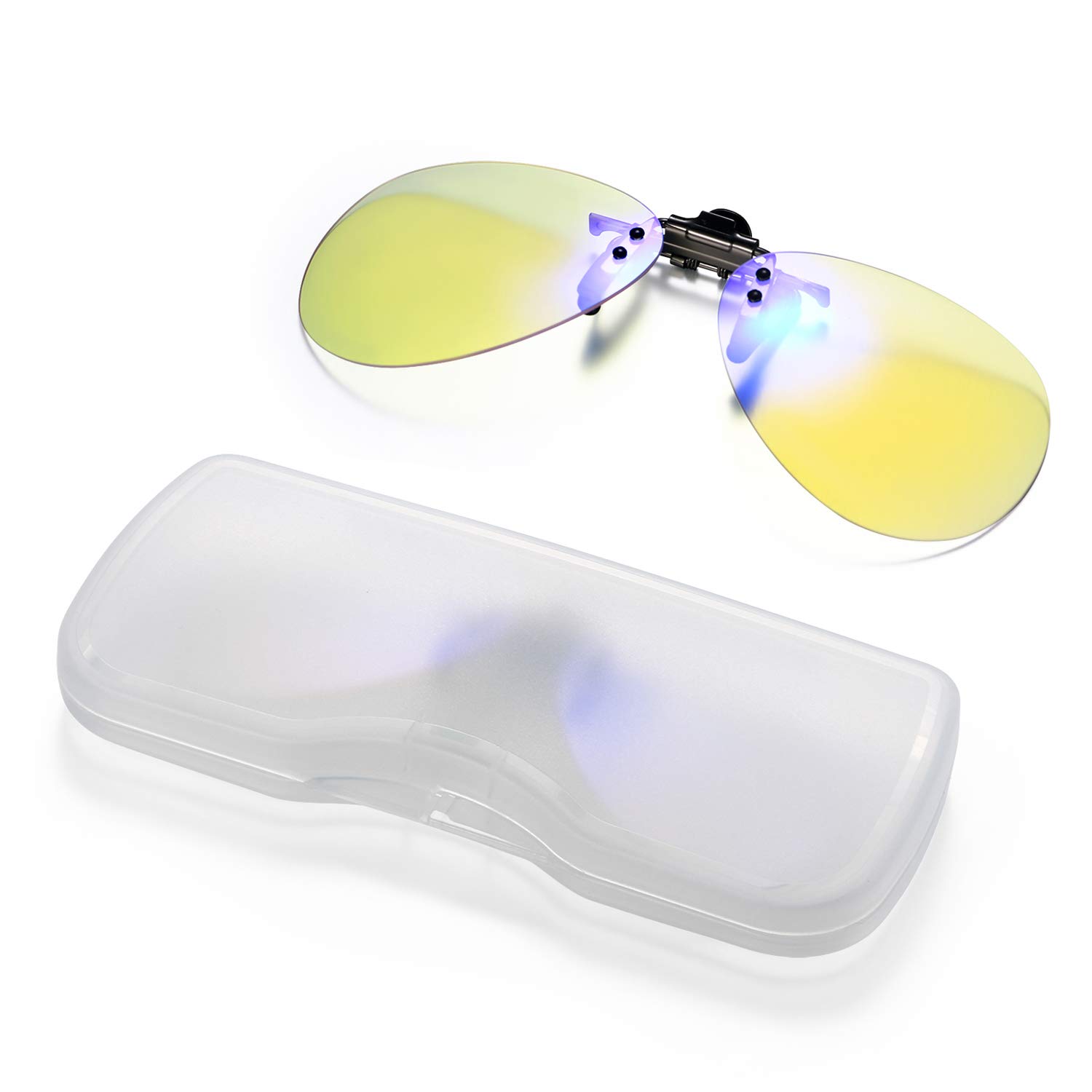 Aroncent Clip-On Flip-Up Blue Light Blocking Computer Glasses - Anti-Eye Strain Magnifying Lenses for Men & Women - Perfect for Office Work, Gaming & Screen Time