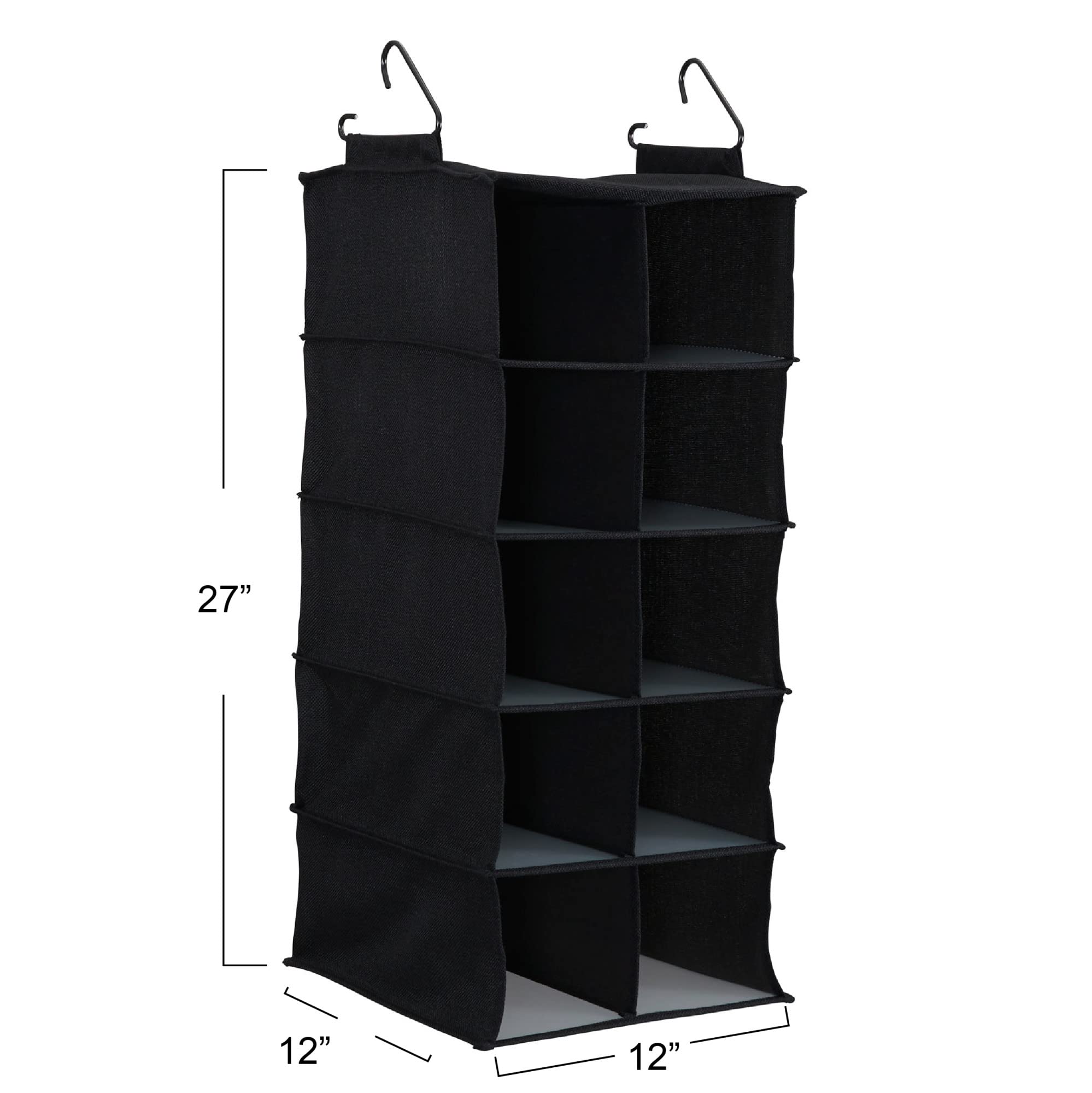 10-Pocket Hanging Shoe Organizer with Hooks - Space-Saving Closet Storage Solution for Shoes, Purses & Accessories | Perfect for Bedrooms, Dorms & Small Spaces