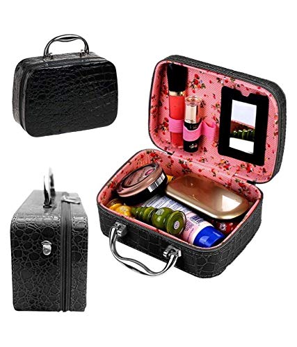 IVAR Makeup Organizer for Women - Cosmetic Storage Box with Mirror, Jewelry Organizer & Toiletry Bag - Perfect for Travel, Home Vanity & Gift Giving