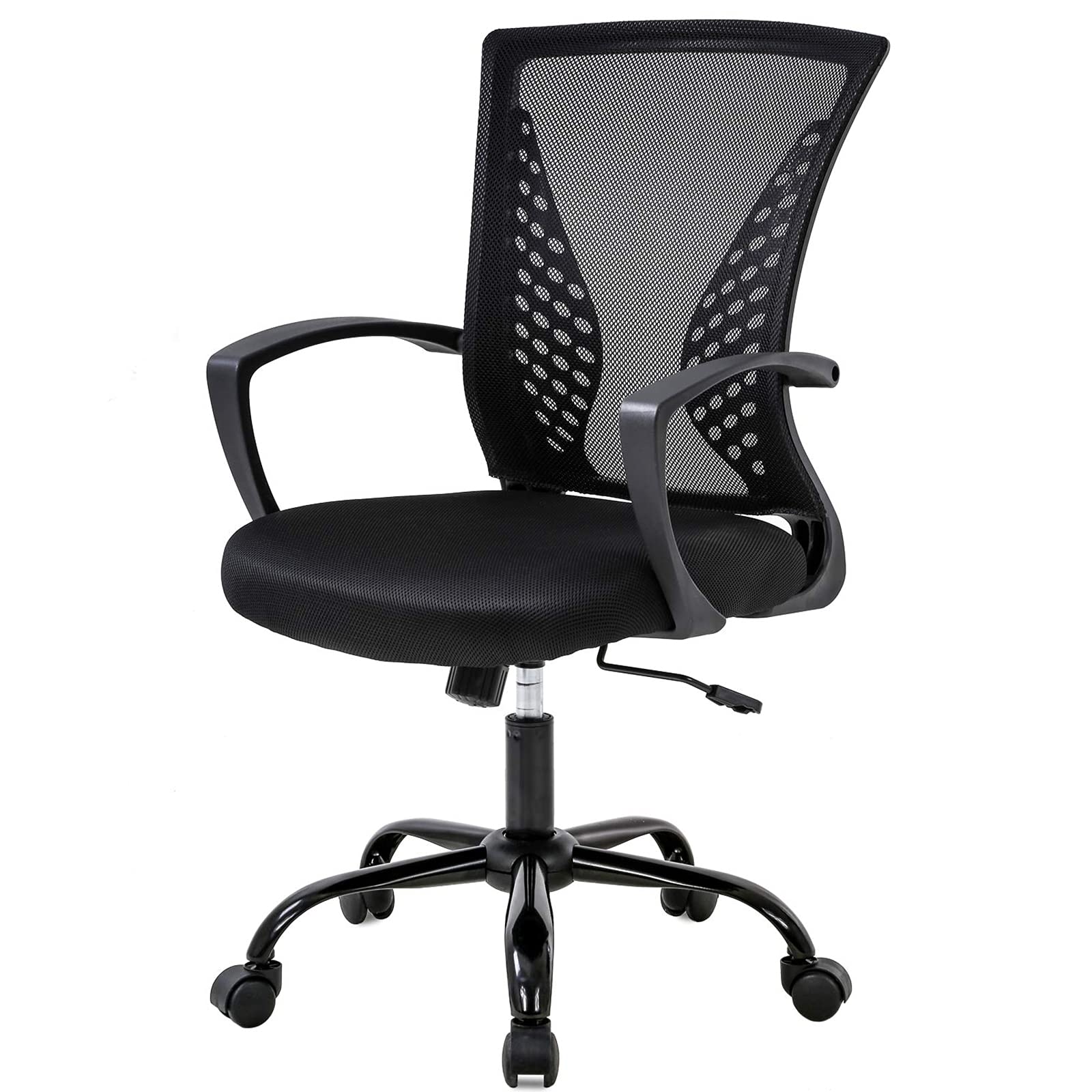 Ergonomic Mesh Office Chair with Lumbar Support - Adjustable Computer Desk Chair for Home, Conference & Meeting Rooms (Black) | Perfect for Long Work Hours, Gaming & Remote Work Setup