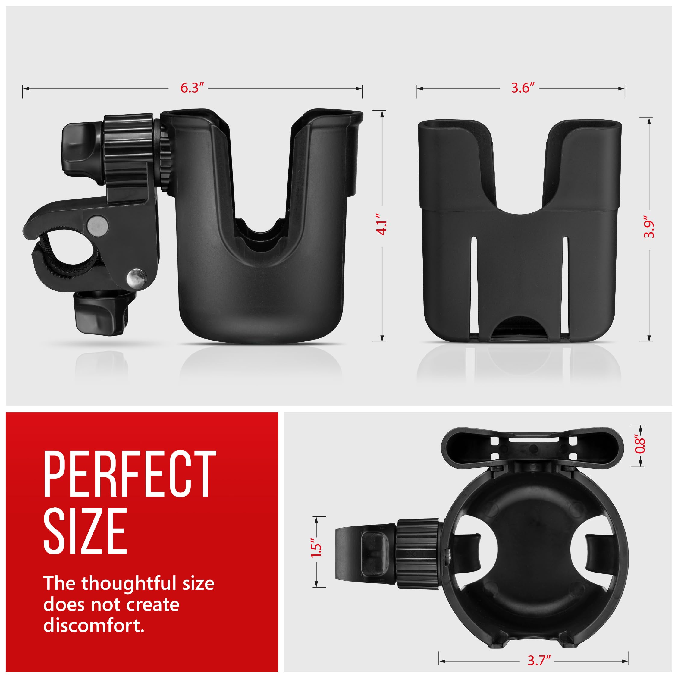 2-in-1 Clamp-On Wheelchair Cup Holder & Phone Mount - Adjustable Drink & Smartphone Caddy for Mobility Scooters & Wheelchairs - Perfect for Outdoor Activities, Travel & Daily Use