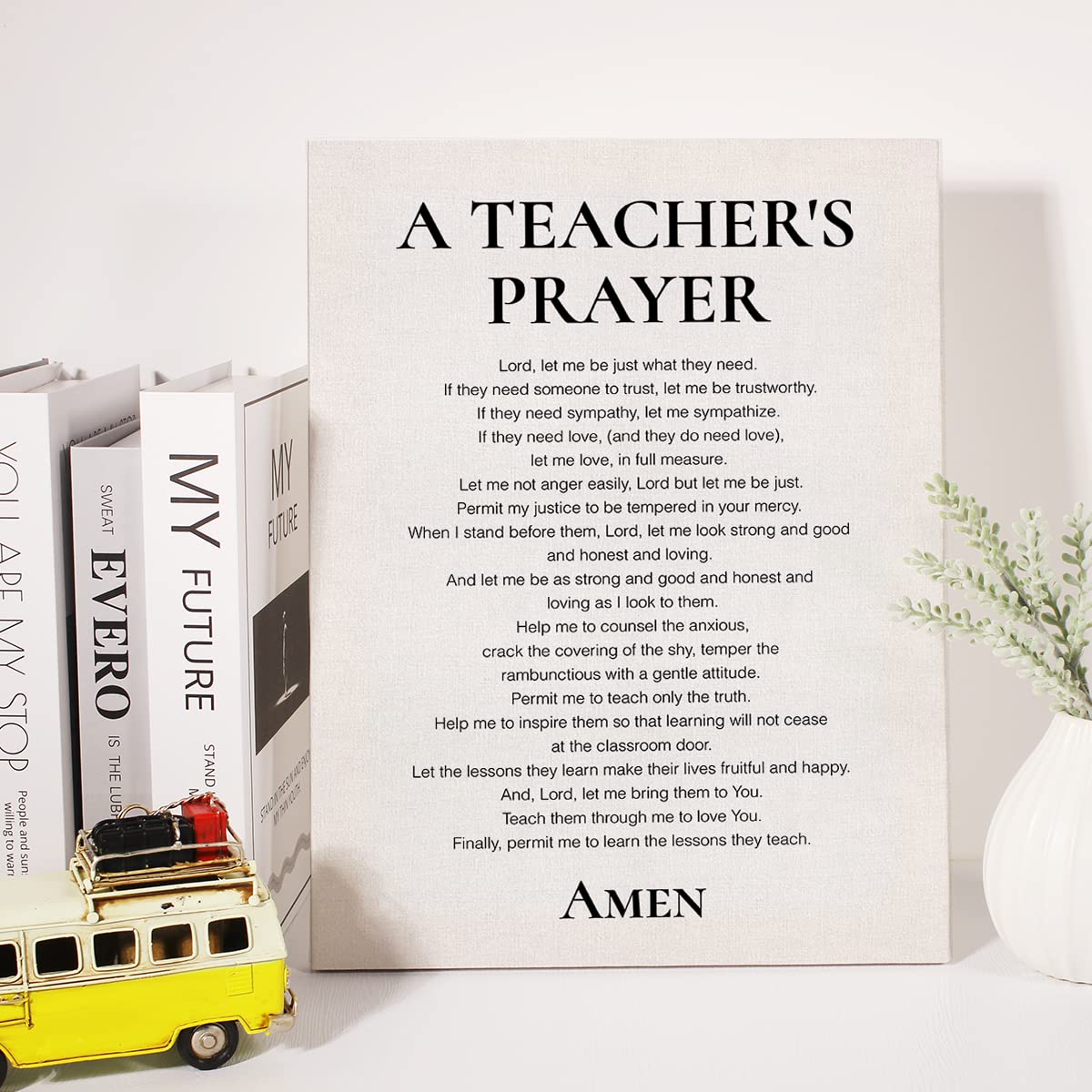 Teacher Canvas Wall Art - Motivational Classroom Decor & Christian Gift for Teachers