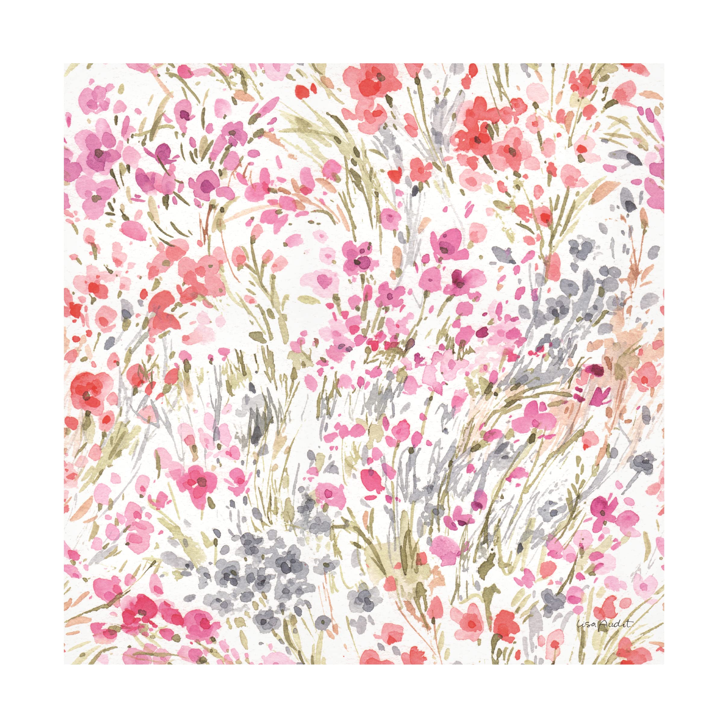 Lisa Audit 'Obviously Pink 25' Canvas Wall Art Print - Modern Pink Abstract Painting for Living Room, Bedroom & Office Decor