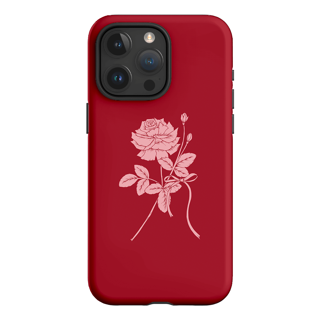Elegant Rouge Rose Phone Case - Stylish & Protective Cover for iPhone & Samsung - Perfect for Everyday Use, Travel & Gifting
