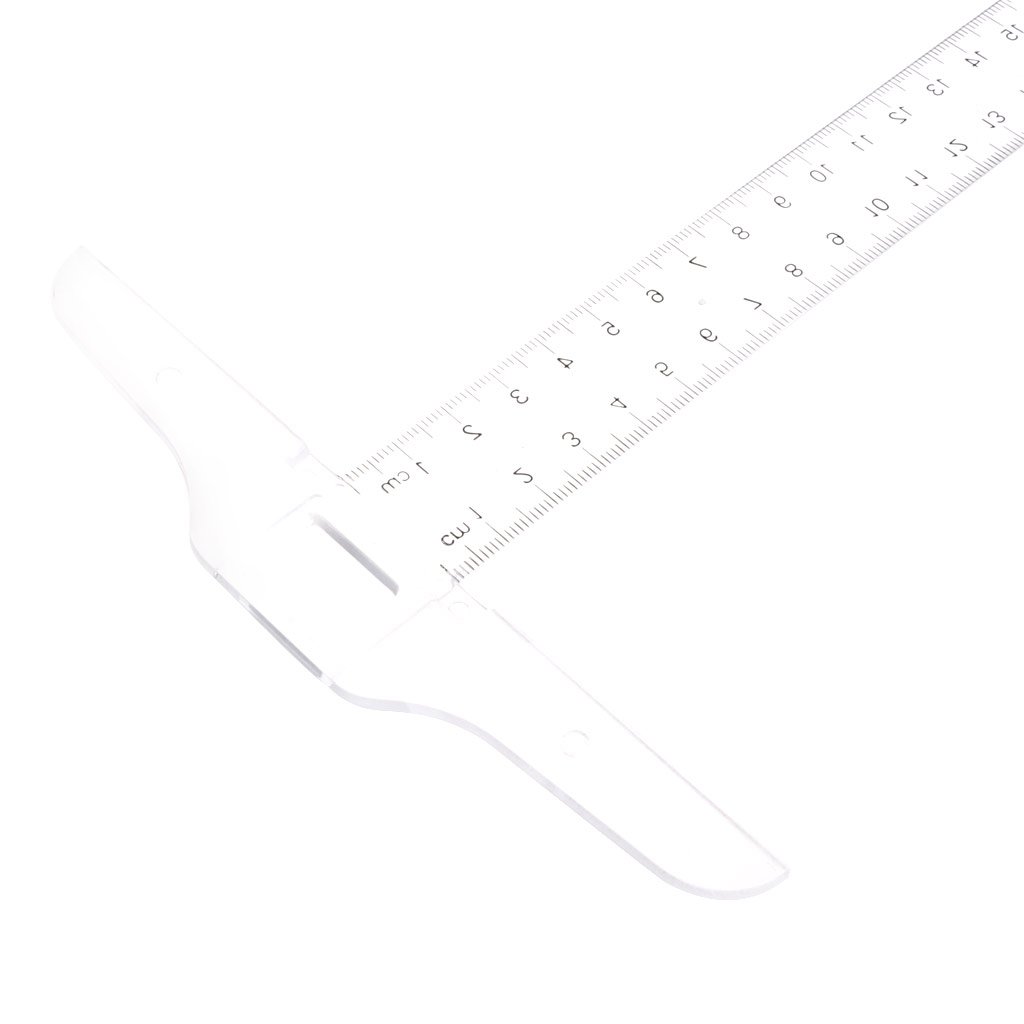 Youngy 12 Inch Plastic T-Square Ruler - Double-Sided Metric Measurement Tool for Drafting, Engineering & DIY Projects