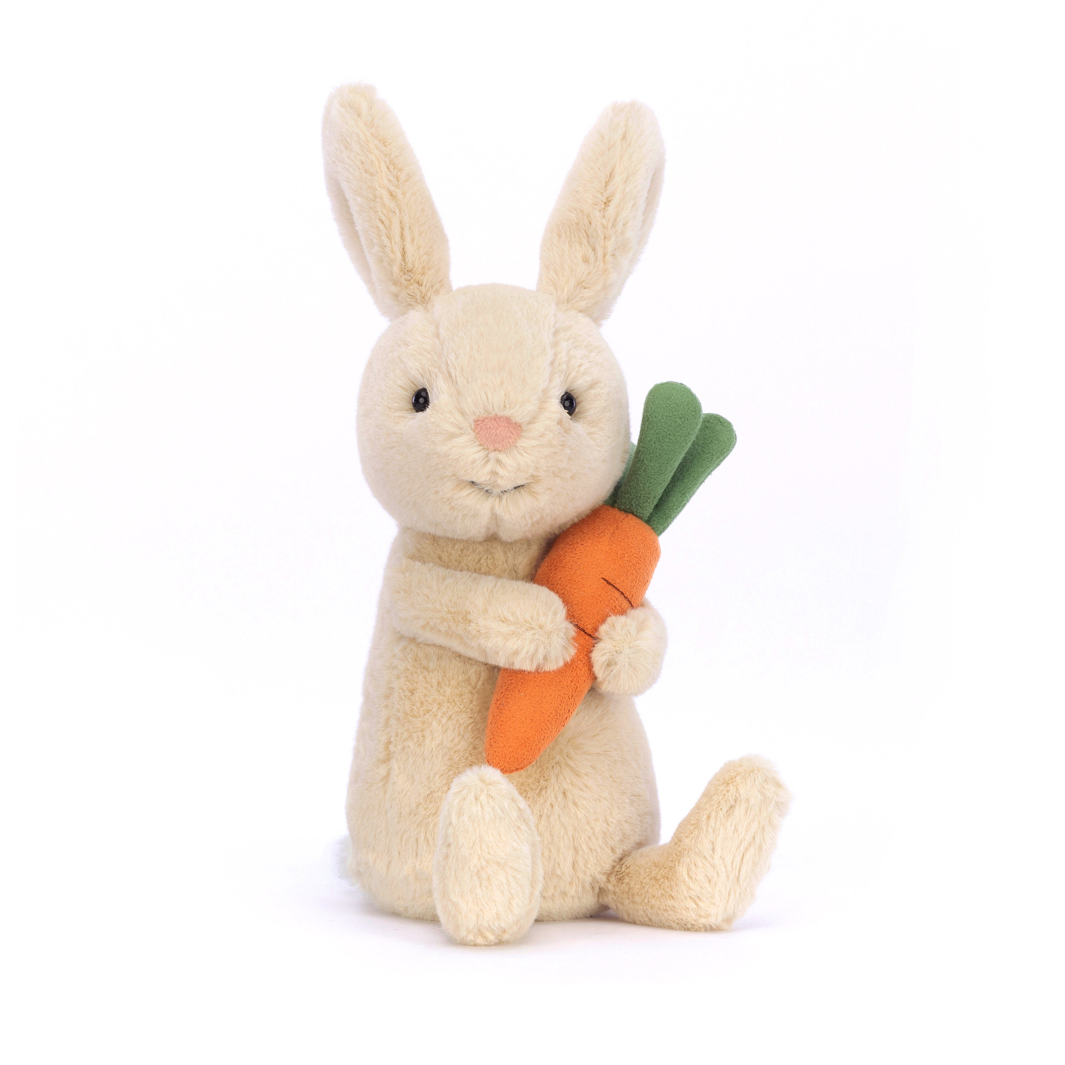 Bonnie Bunny Plush Toy with Carrot - Soft Stuffed Animal for Kids' Bedroom Decor, Easter Gift & Nursery Cuddling Companion