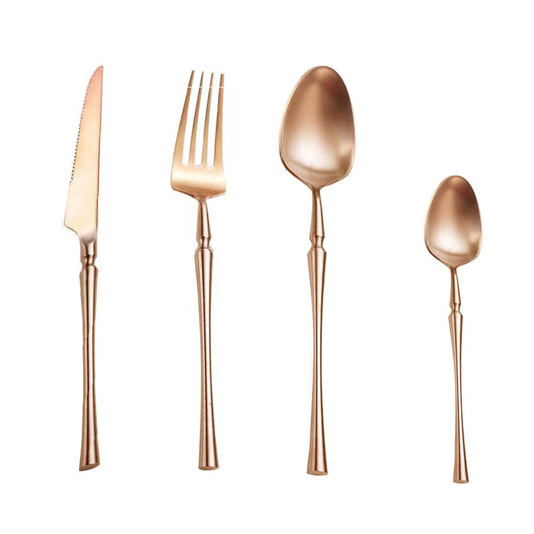 48-Piece Stainless Steel Flatware Set for 12 - Food Grade Silverware with Steak Knives, Spoons, Forks - Elegant Small Waist Handle Cutlery Set for Home, Office, Restaurant, Hotel - Perfect for Dinner Parties, Weddings, and Everyday Dining