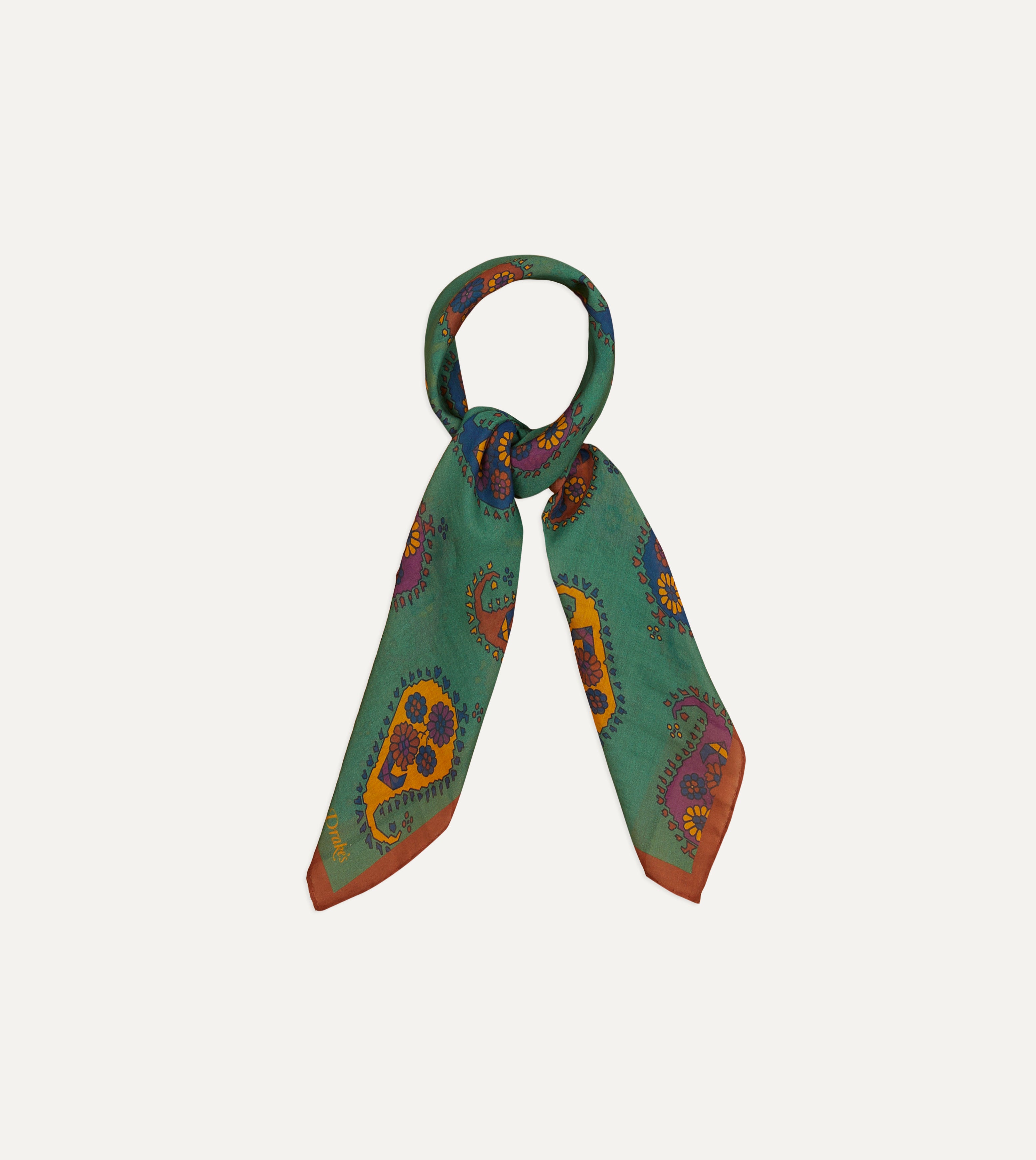 Stylish Green Flower Paisley Print Silk Cotton Bandana Scarf - Fashion Accessory for Women, Men & Outfits - Perfect for Casual Wear, Head Wrap, Neck Scarf & Boho Style