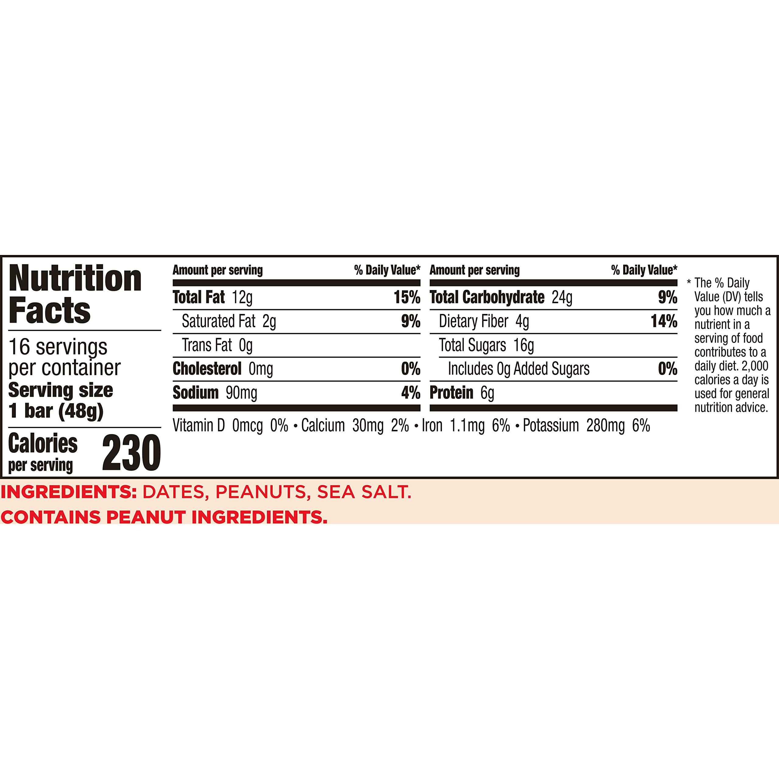 Larabar Peanut Butter Cookie Gluten Free Vegan Fruit & Nut Energy Bar - 16 Count (27.2 oz) - Healthy Snack for Hiking, Travel & On-the-Go Nutrition