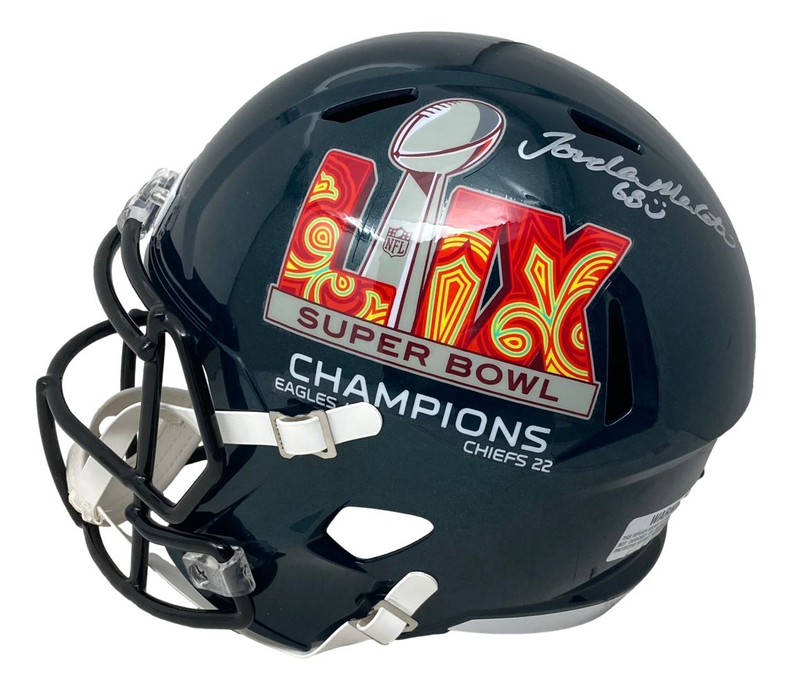 Jordan Mailata Autographed Philadelphia Eagles Super Bowl 59 Replica Football Helmet - Limited Edition Collectible for Eagles Fans, Sports Memorabilia Display & Gift for NFL Enthusiasts