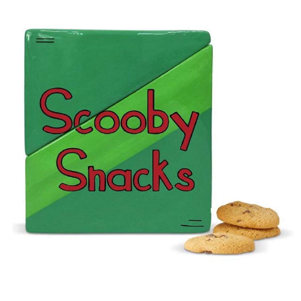 Enesco Scooby Doo Ceramic Snacks Box Cookie Jar - 8 Inch Green Collectible Kitchen Storage for Cookies, Candy & Treats - Perfect for Kids' Rooms, Themed Parties & Nostalgic Gift Giving