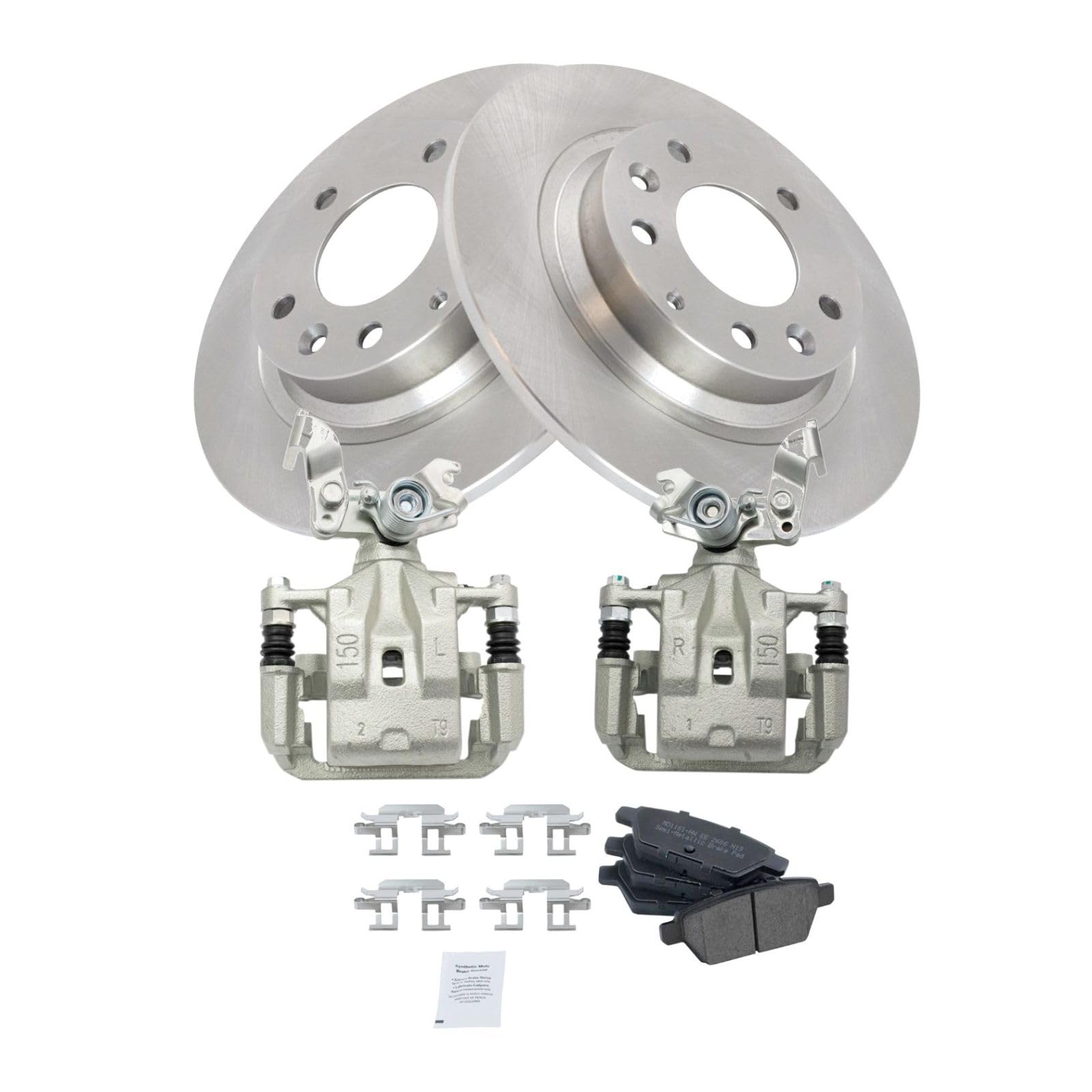 High-Performance Rear Metallic Brake Pad, Rotor & Caliper Kit for Ford Taurus, Mercury Milan & Mazda 6 - Perfect for Smooth Braking & Enhanced Safety in City Driving & Highway Conditions