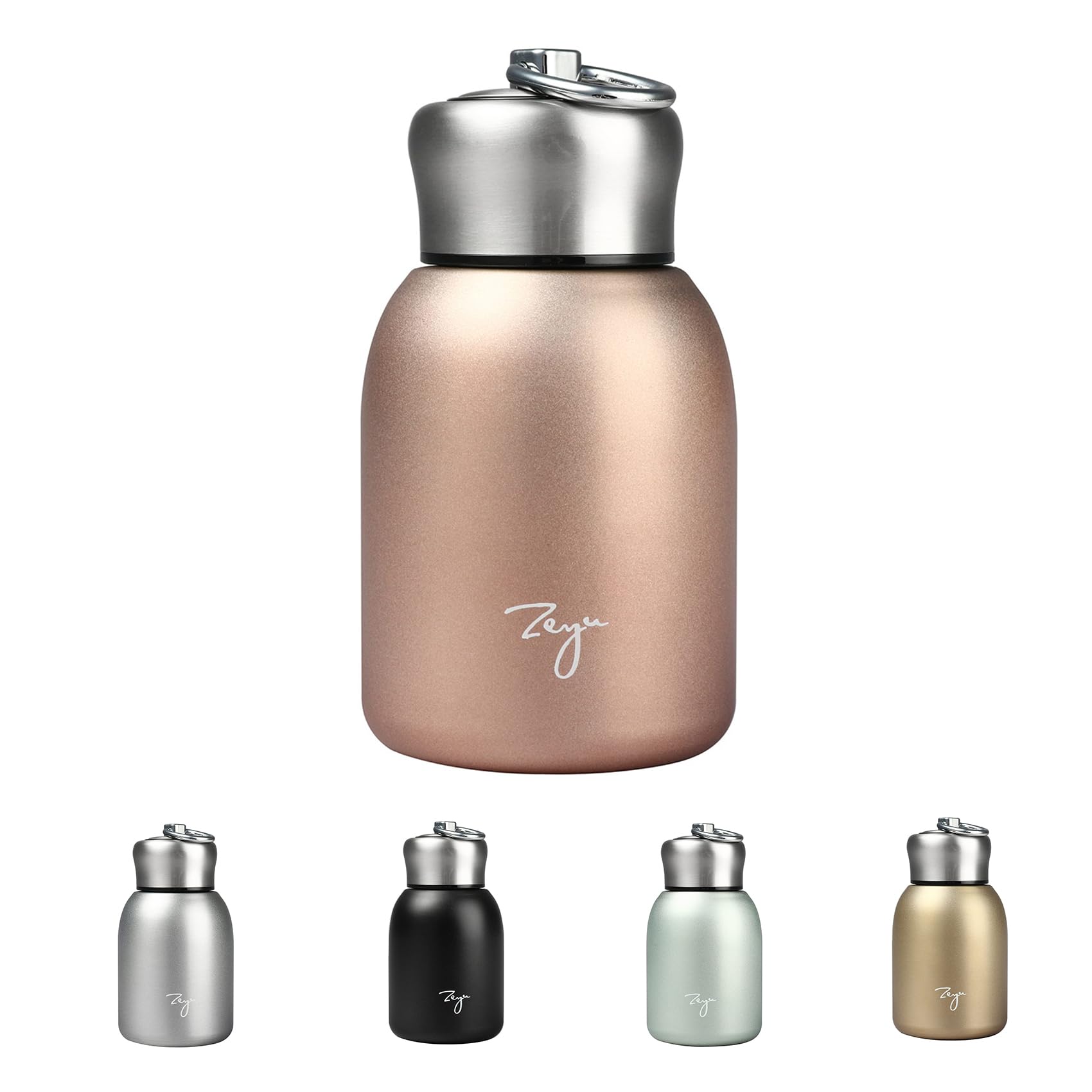 **9.5oz Mini Vacuum Insulated Water Bottle - 304 Stainless Steel Leakproof Flask with Handle for Hot & Cold Drinks - Perfect for Travel, Gym, Hiking & Office Use**