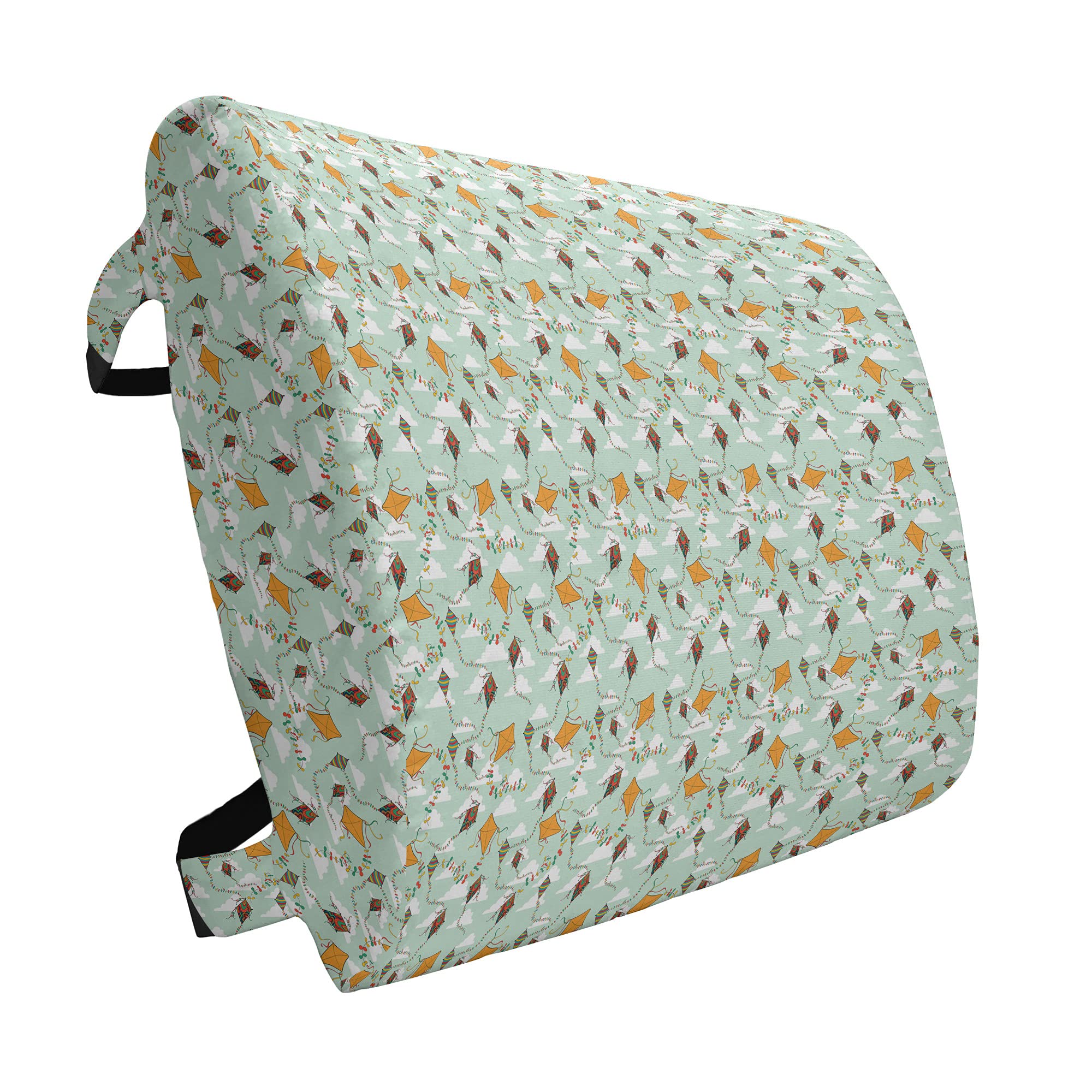 Ambesonne Spring Lumbar Support Pillow - High Density Foam for Office Chairs & Car Seats, 14x13 Inch, Colorful Kite Design - Perfect for Back Pain Relief, Long Drives & Work Comfort