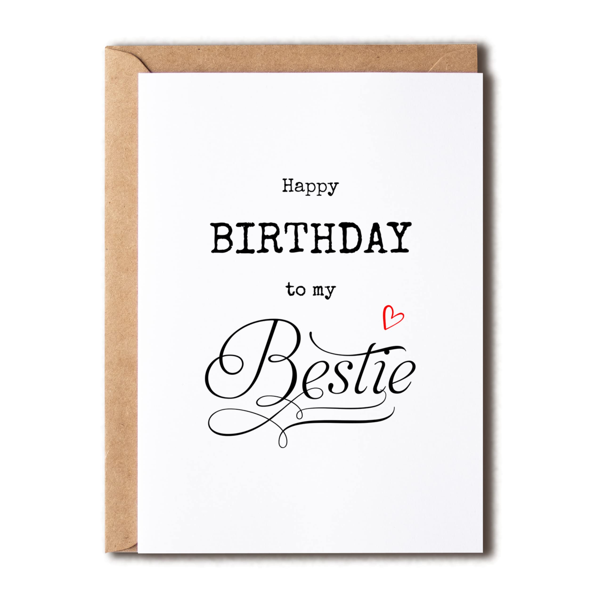 Best Friend Birthday Card - Love You Bestie for Birthday Wishes