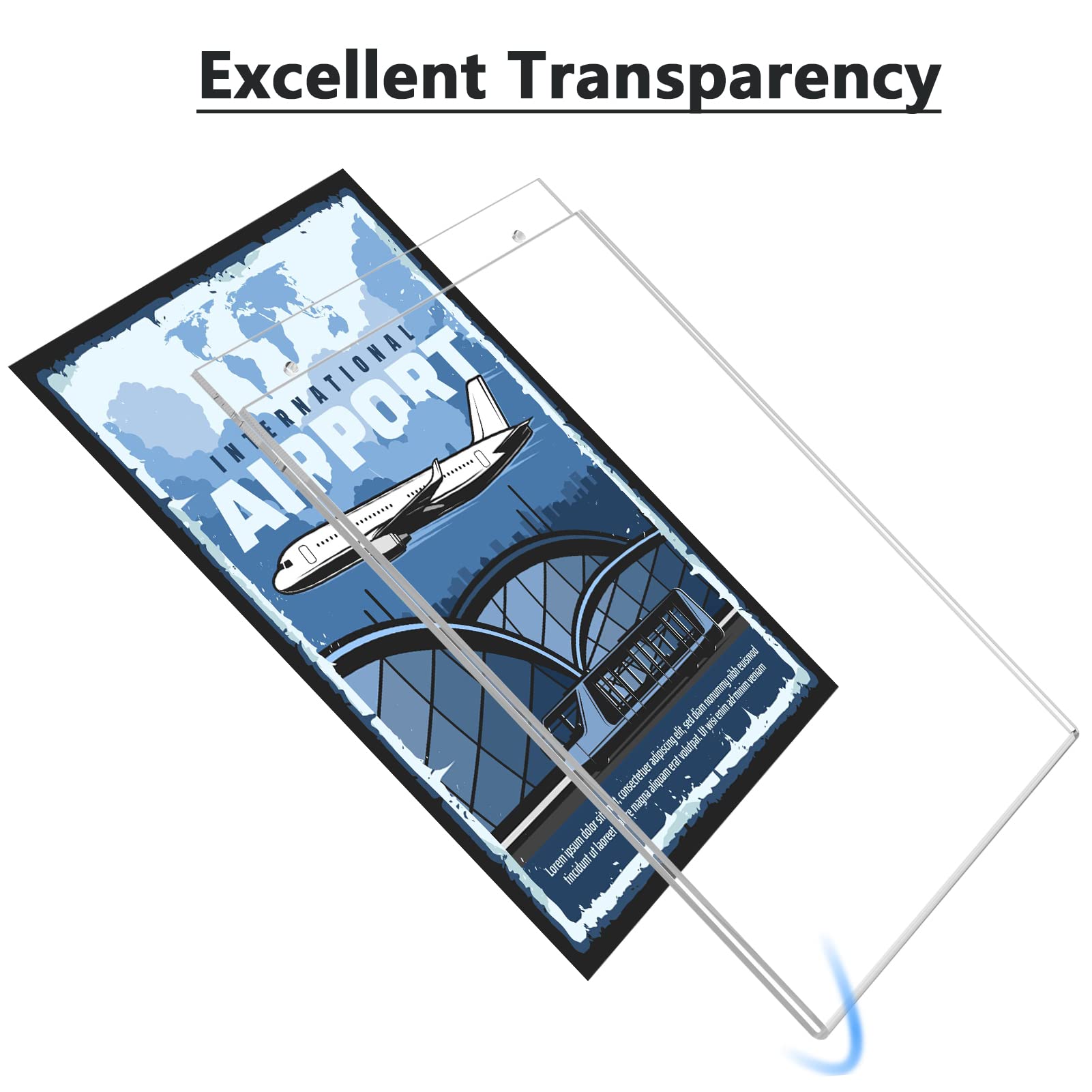 MaxGear 8.5x11 Acrylic Wall Sign Holder with Mounting Screws - Clear Plastic Picture Frame for Home Office Store Restaurant - Perfect for Menu Boards, Price Displays & Promotional Signs