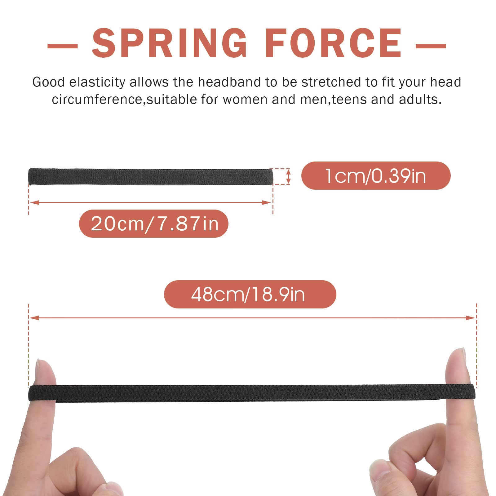 4 Pack Non-Slip Elastic Sports Headbands - Sweat Absorbent Running & Yoga Hairbands for Women & Men - Adjustable Workout Headwear for Football, Gym, Outdoor Exercise & Active Lifestyle