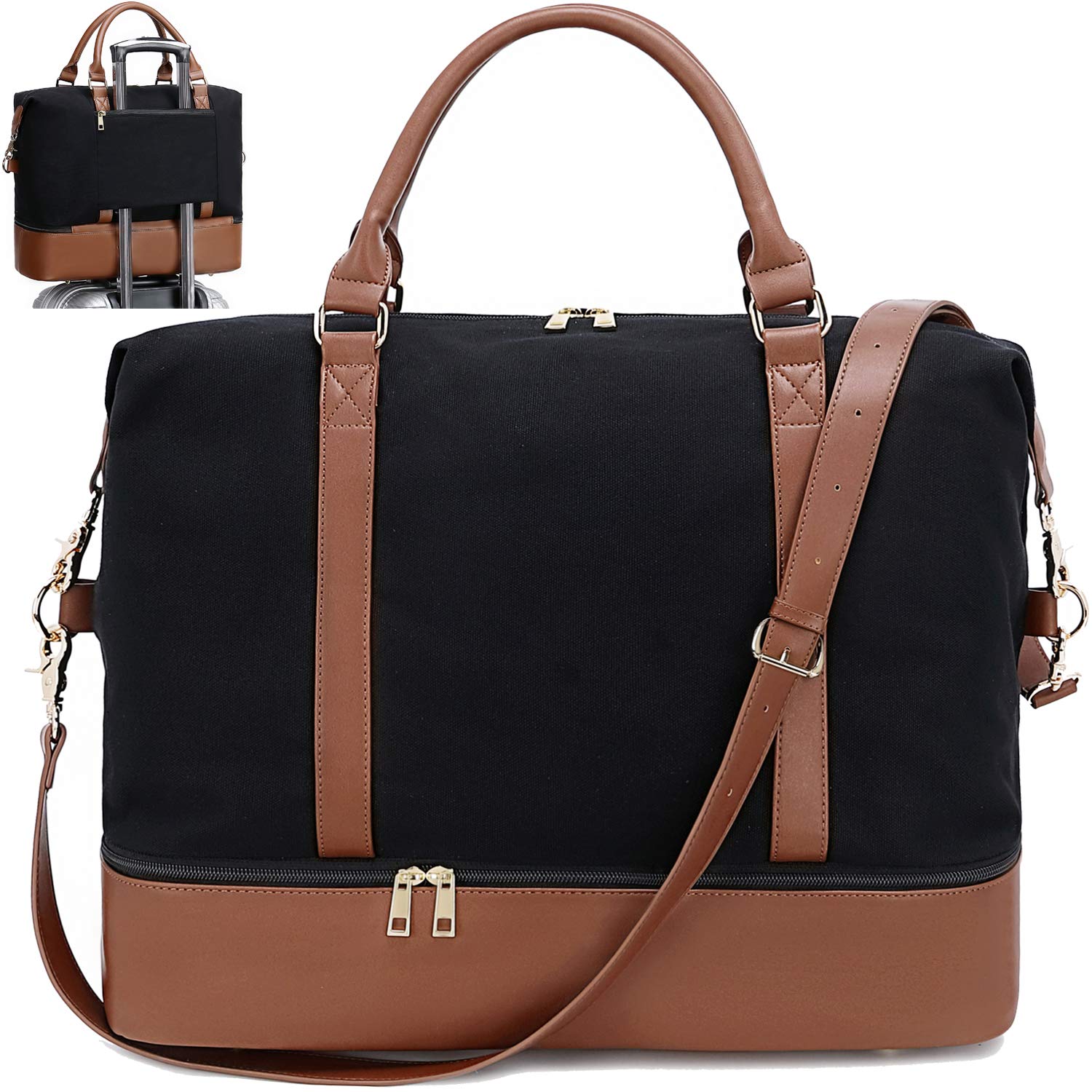 Stylish CAMTOP Women's Travel Tote Bag - Spacious Overnight Weekender Carry-On with Luggage Sleeve & Shoe Compartment - Perfect for Business Trips, Weekend Getaways & Airplane Travel
