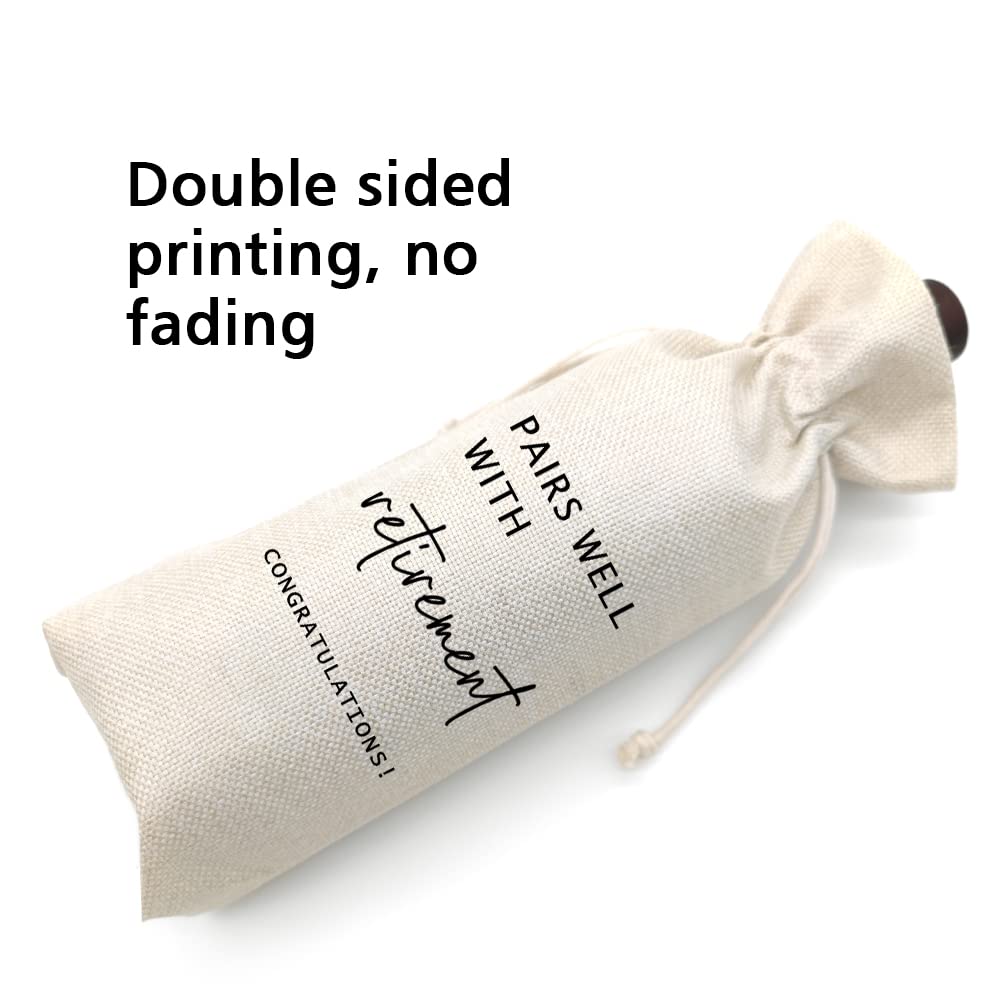 Elegant Retirement Wine Gift Bag - Perfect Retirement Gift for Men & Women - Thoughtful Leaving Present for Colleagues, Friends, Boss, Nurse or Teacher - Great for Farewell Parties & Retirement Celebrations