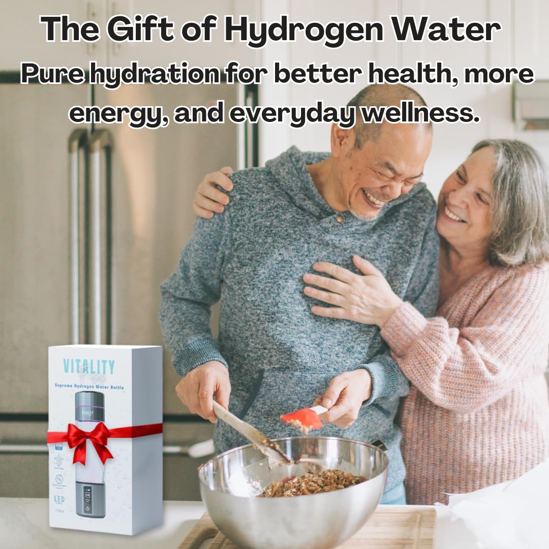 2025 Hydrogen Water Bottle Generator & Ionizer – 6000+ PPB SPE/PEM Technology – Portable Hydrogen Water Maker with Nasal Cannula, Disposable Adapter & Travel Pouch – USB Rechargeable for Home, Office, Gym & Travel Hydration Wellness System