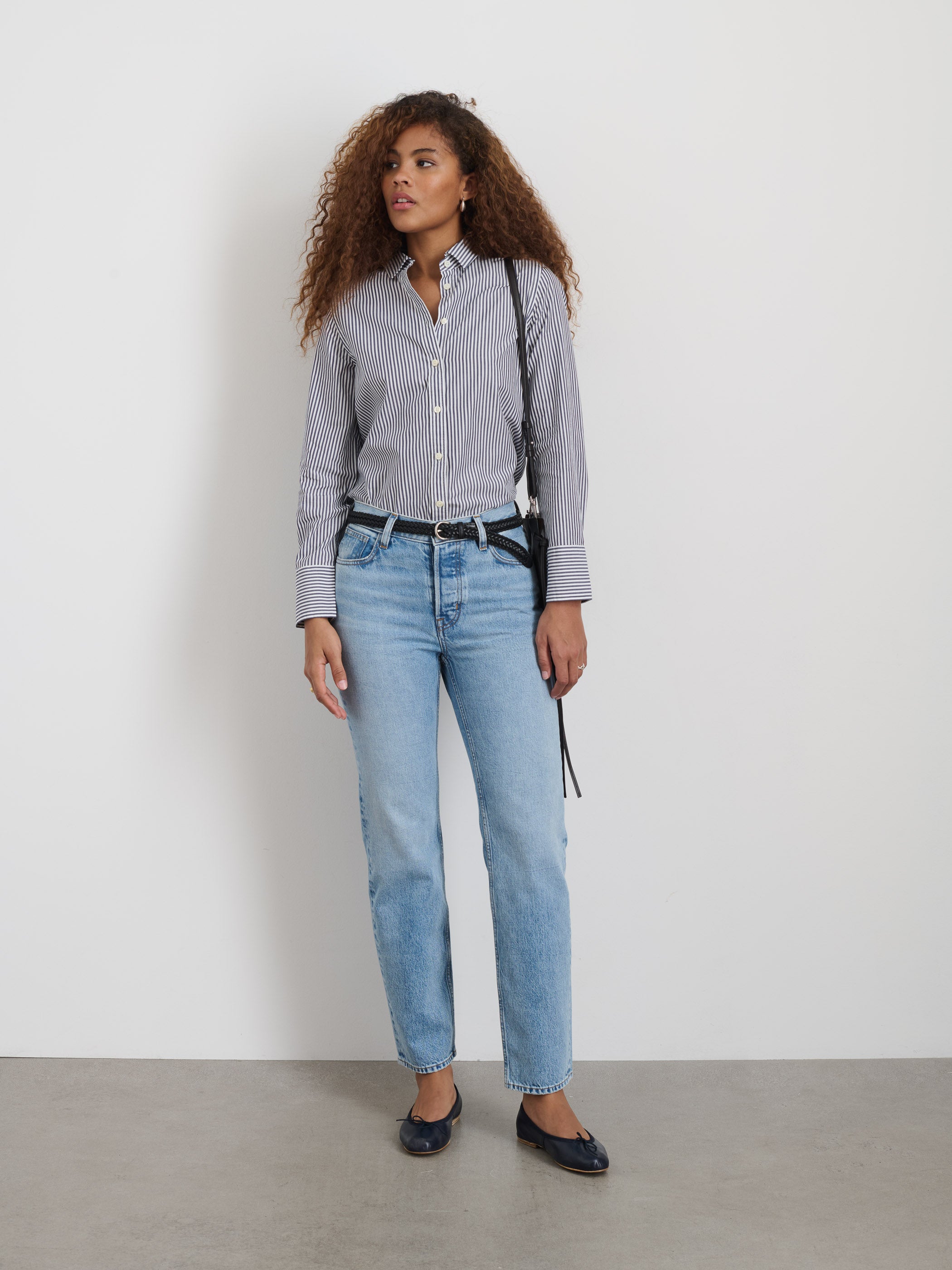 Val Striped Poplin Shirt for Women - Lightweight & Breathable Summer Top - Perfect for Casual Outings, Office Wear & Beach Vacations