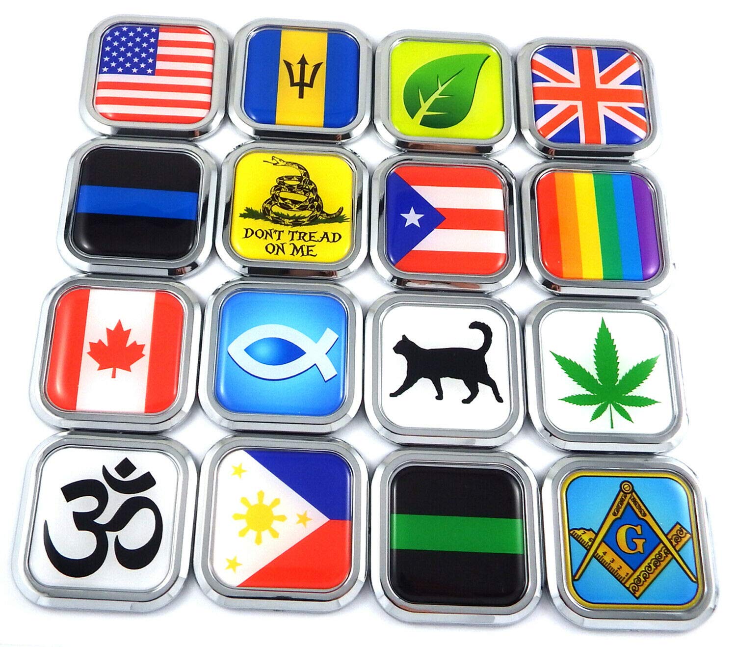 3D Guatemala Flag Car Emblem - Chrome Rim Decal for Hood & Bumper