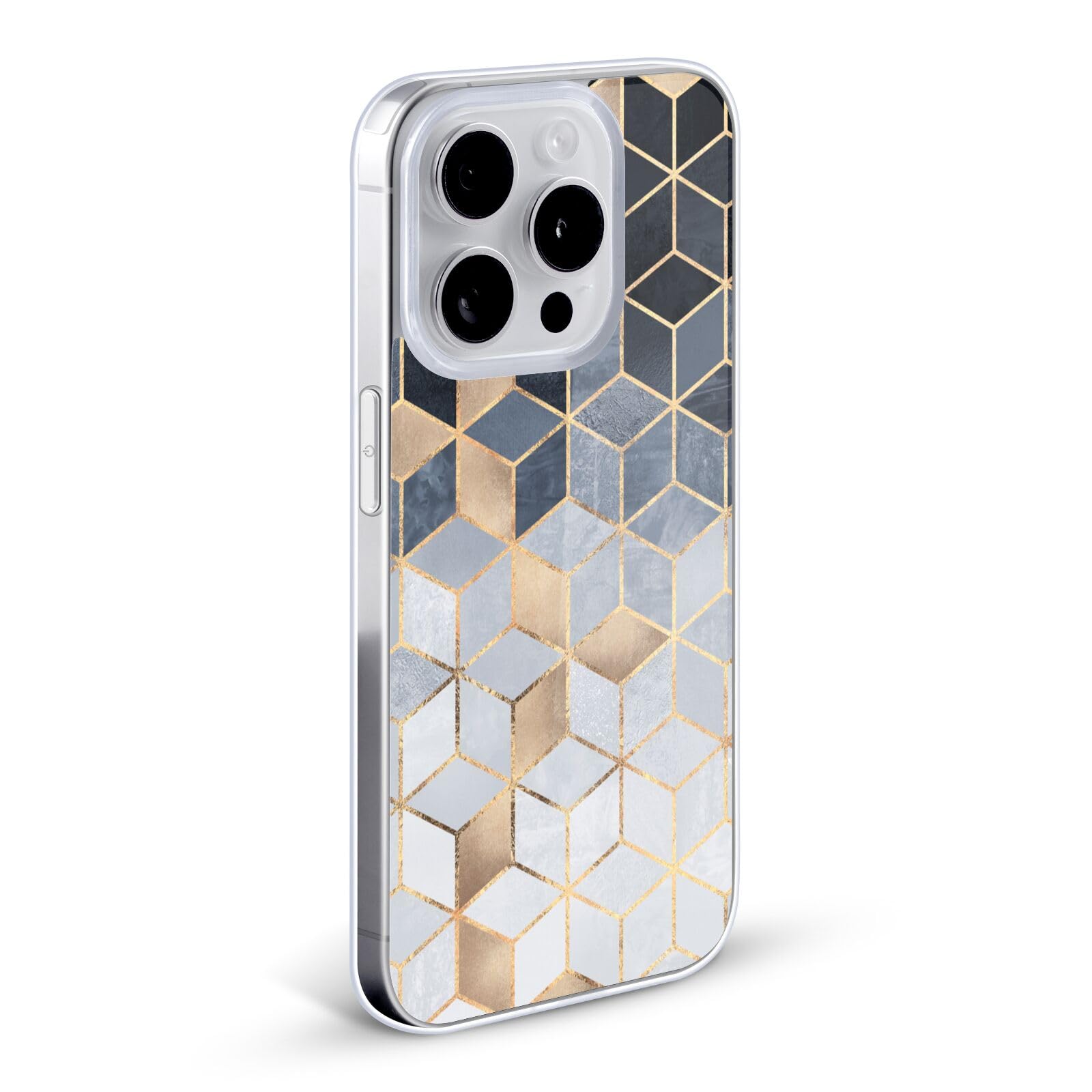 Head Case Designs Officially Licensed Elisabeth Fredriksson Soft Blue Gradient Cubes iPhone X/Xs Case - Slim Protective Gel Cover for Everyday Use & Travel