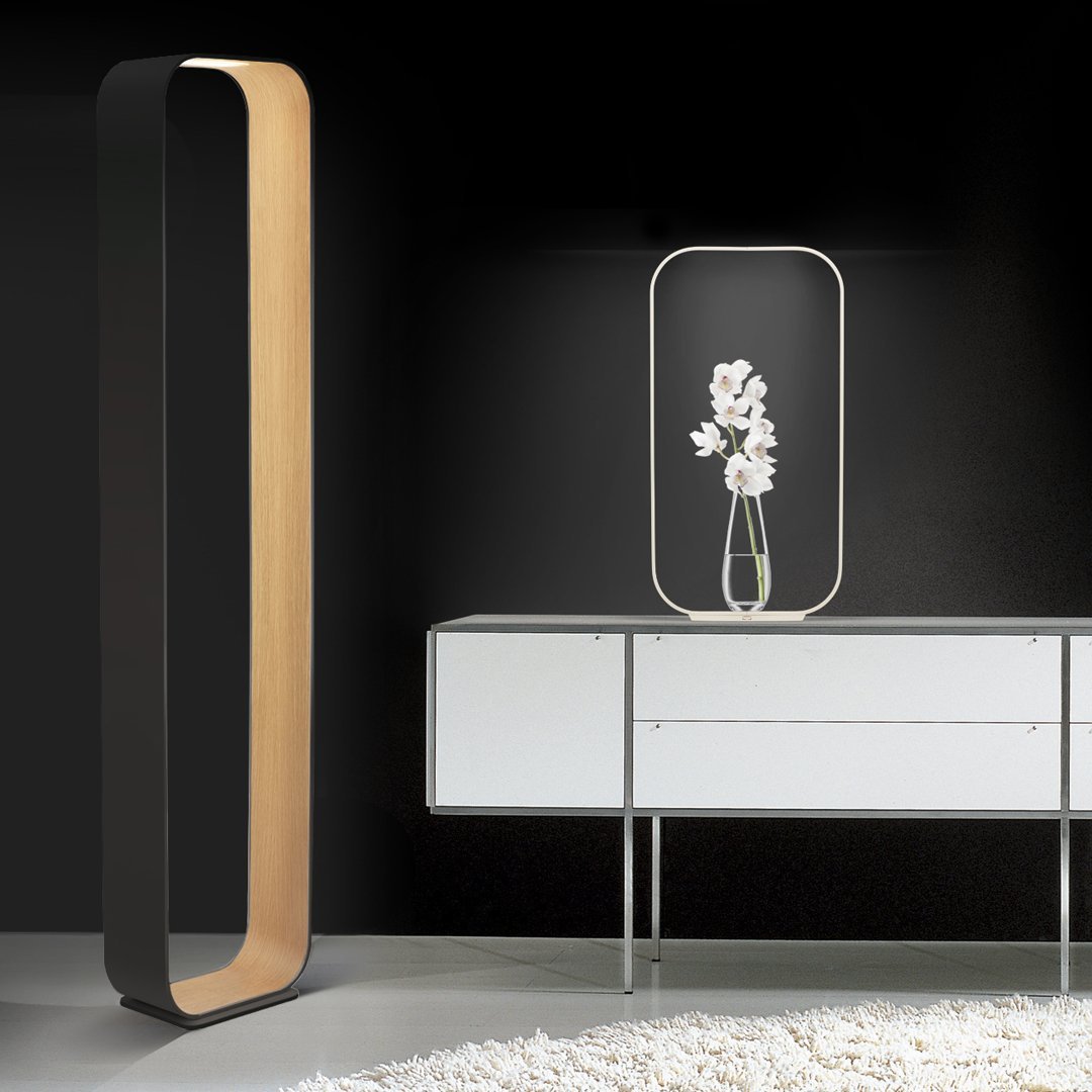 Modern Contour Floor Lamp for Living Room - Adjustable LED Standing Light with Remote Control, Perfect for Reading, Relaxing & Home Decor