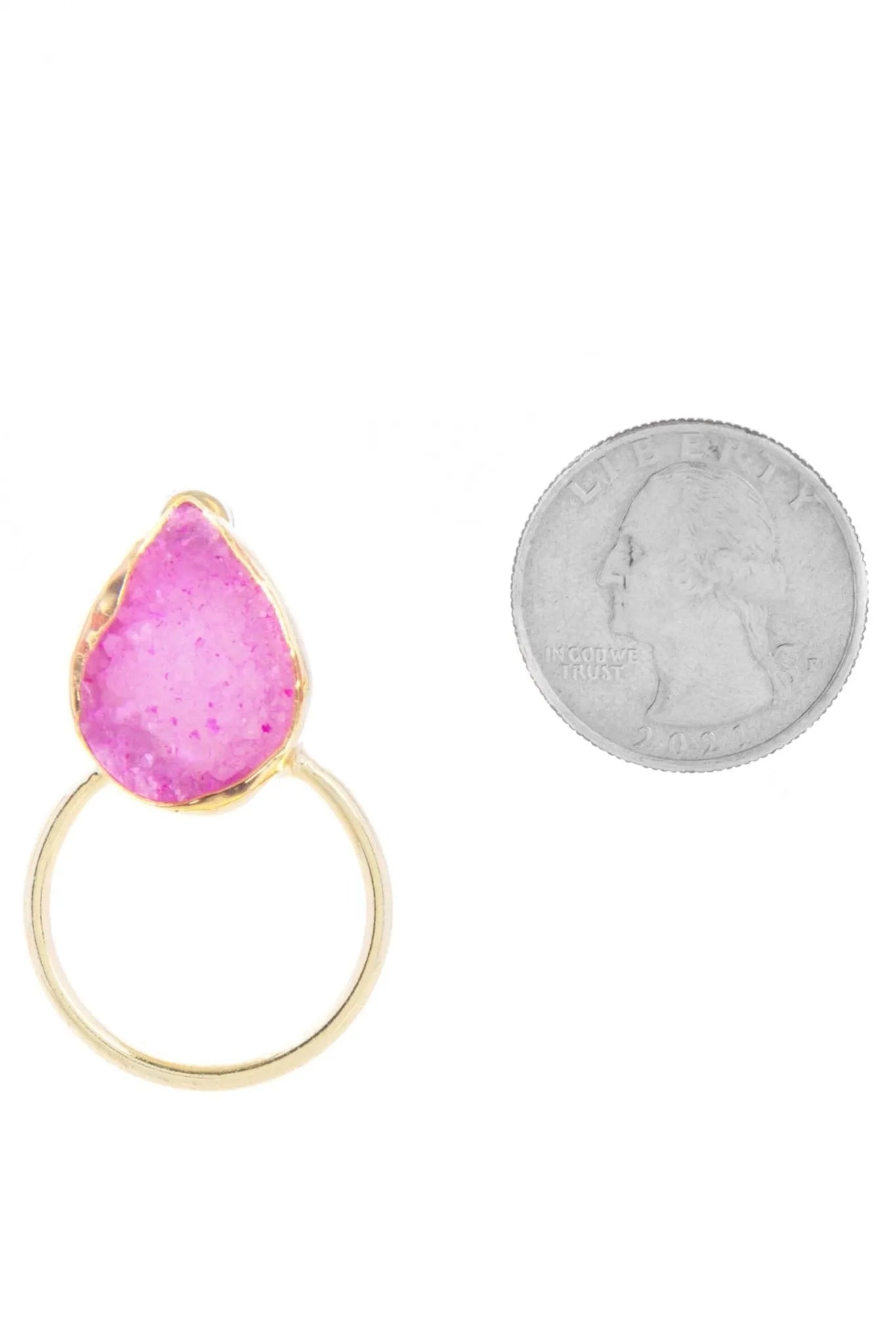 Boho Hoop Druzy Earrings for Women - Natural Stone Dangle Earrings, Handmade Boho Chic Jewelry - Perfect for Festivals, Parties & Everyday Wear