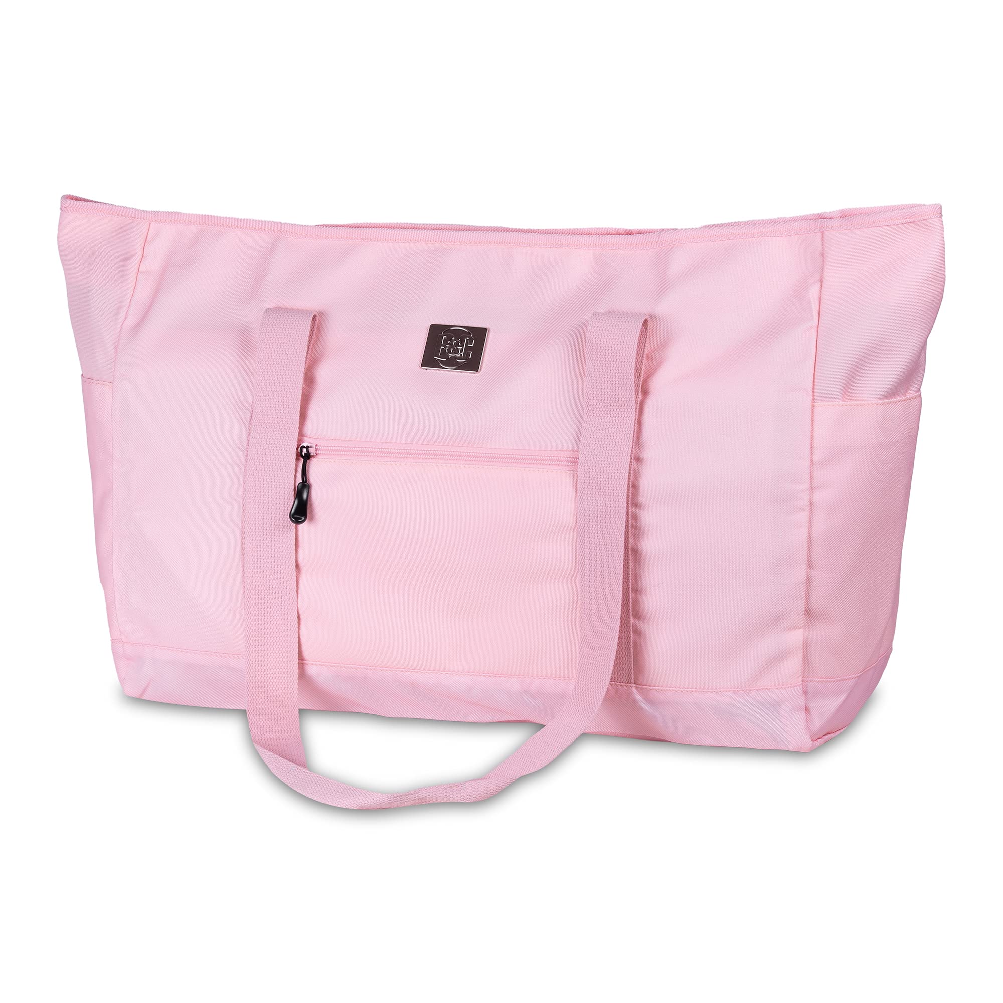Large Canvas Tote Beach Bag with Zipper Closure - Waterproof Lining & Multiple Pockets - XL Beach Tote for Women & Men - Perfect for Travel, Gym, Shopping & Outdoor Activities