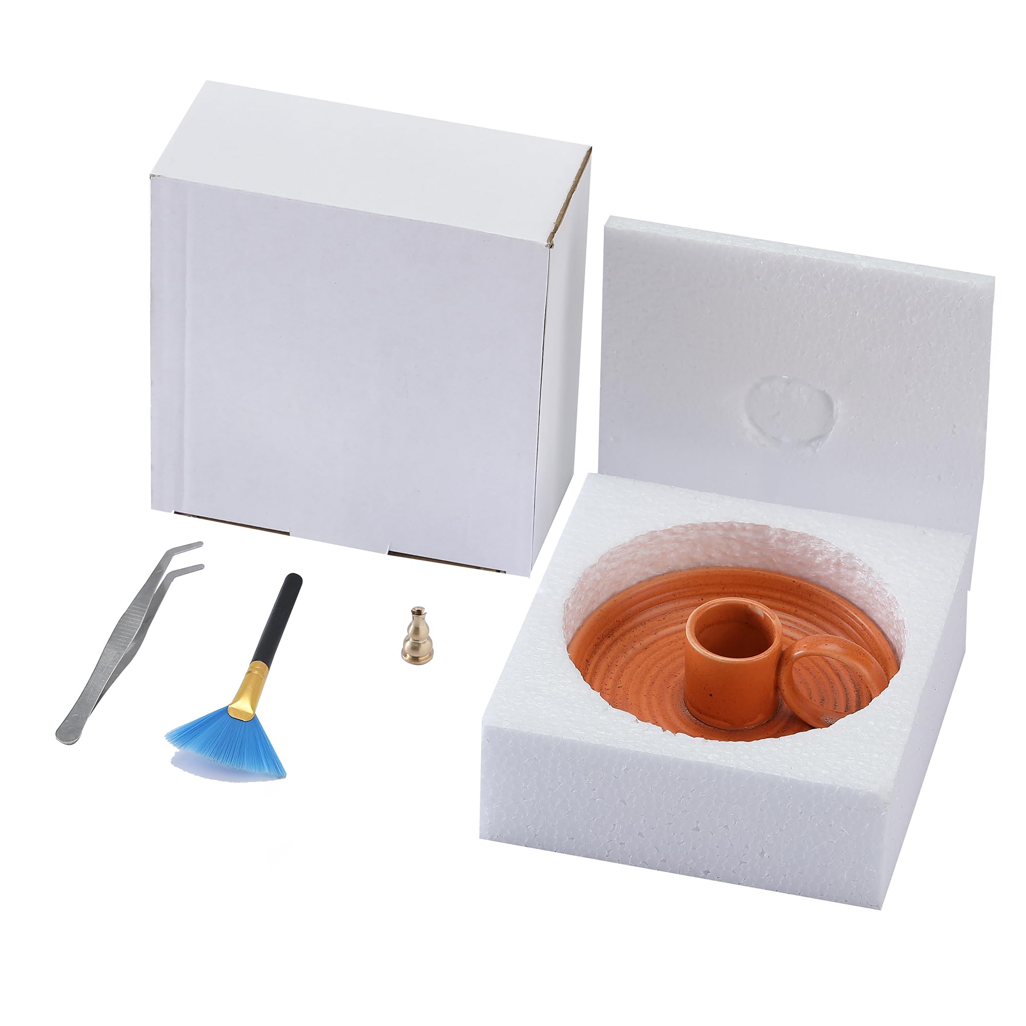 Palo Santo Incense Burner Holder - Sage Smudge Stick & Ash Catcher Bowl for Meditation, Yoga, Healing & Spiritual Cleansing (Orange) - Perfect for Home Altar, Reiki Sessions & Aromatherapy