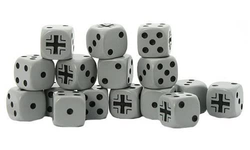 Warlord Games German Balkenkreuz D6 Bolt Action Dice Set (16 Pieces) - Perfect for WWII Tabletop Wargaming and Historical Strategy Games