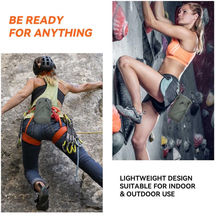Premium Chalk Bag for Rock Climbing & Bouldering - Durable Chalk Bucket with 2 Large Zippered Pockets | Ideal for Indoor Gym Training & Outdoor Climbing Adventures