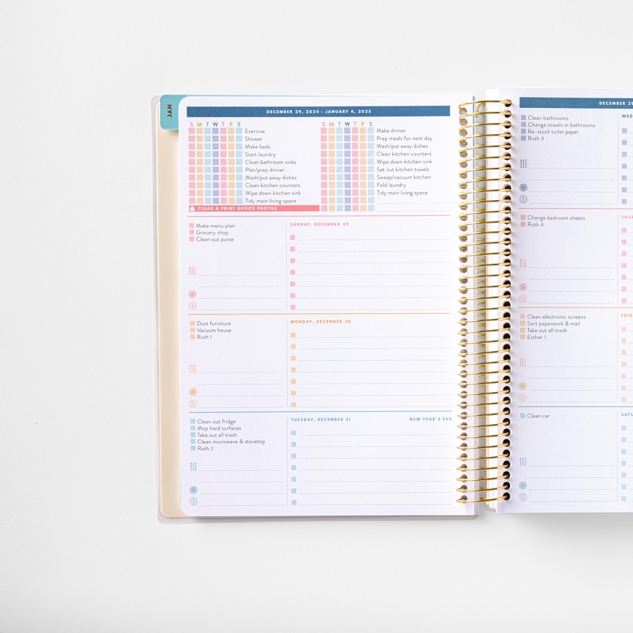 2025 Home Planner with Stickers - Daily Checklist, Monthly Budget & Calendar Layout - Vacation Planner for Work from Home - Coil Bound & Poly Laminated Cover - Perfect for Remote Work, Budgeting & Travel Planning