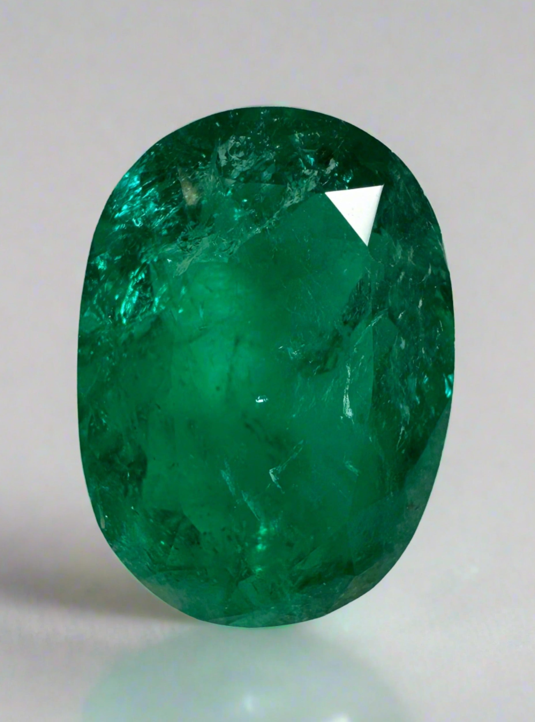 7.22 Carat 15.5x11mm Vivid Muzo Green Natural Loose Colombian Emerald Gemstone - Oval Cut for Jewelry Making, Engagement Rings & Luxury Collections