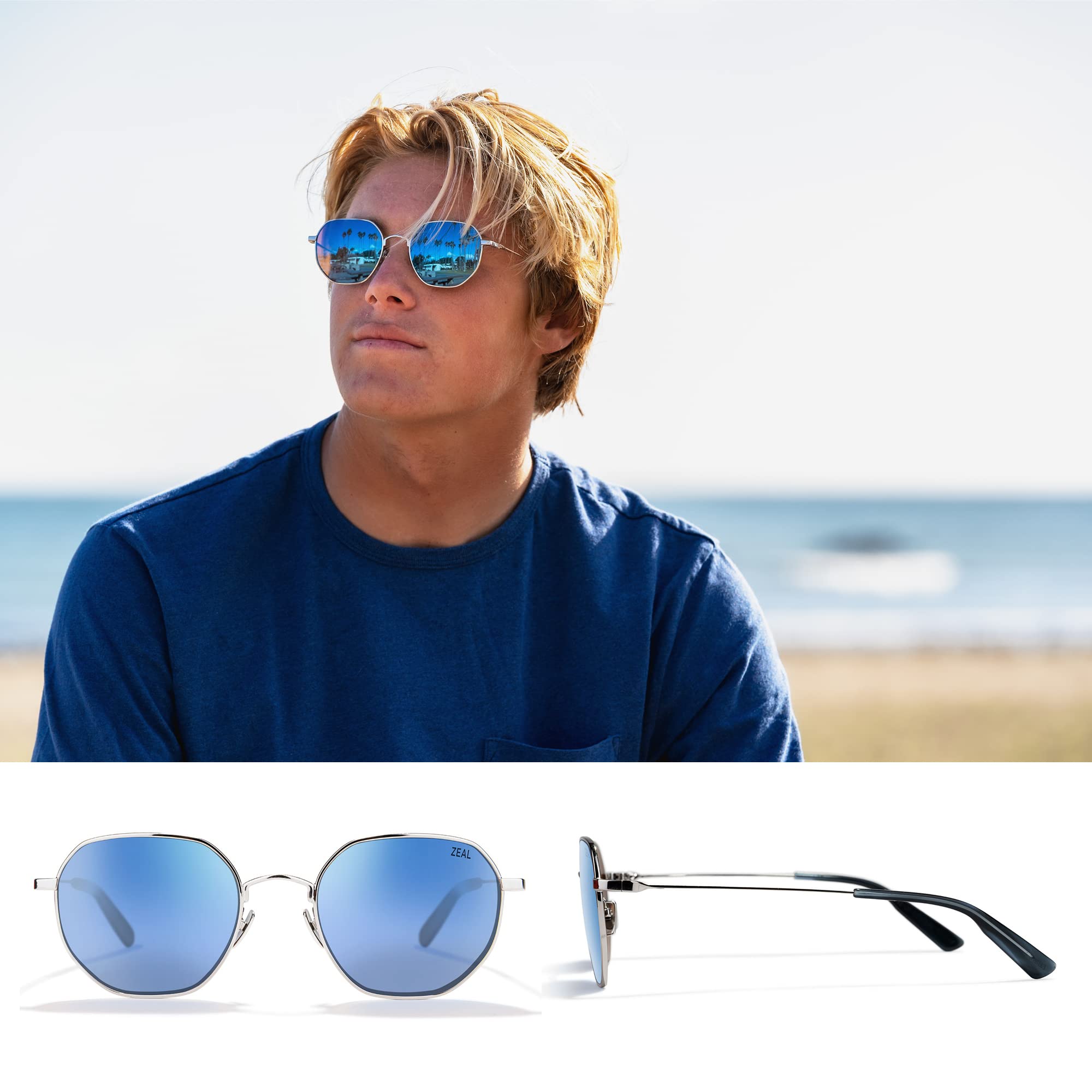 Zeal Optics Easterly Round Aviator Polarized Sunglasses for Men & Women - UV Protection, Lightweight & Stylish - Perfect for Driving, Beach & Outdoor Activities