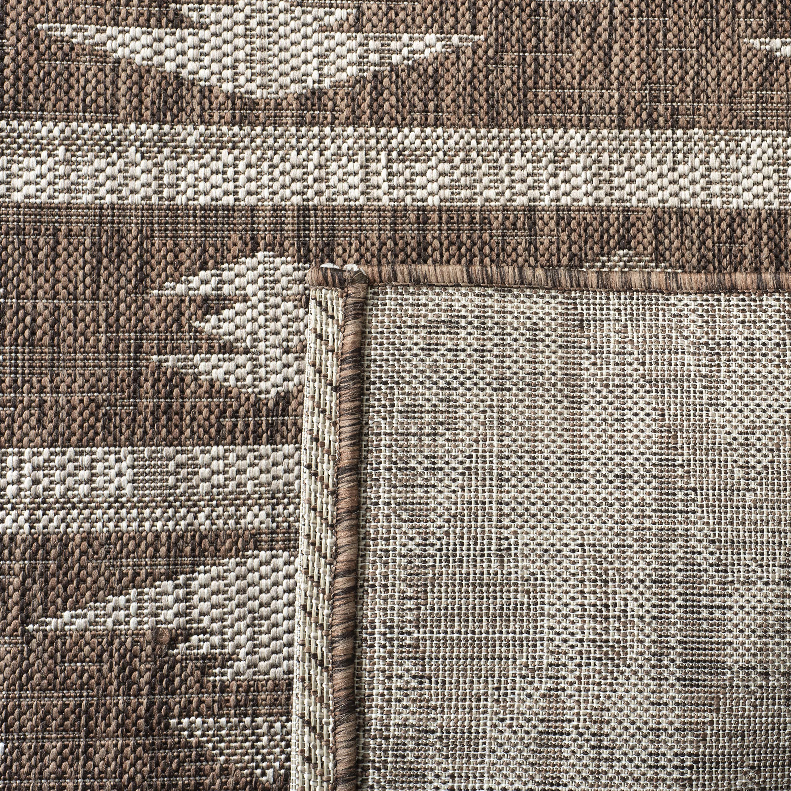 SAFAVIEH Courtyard Collection 8' x 11' Brown/Ivory Indoor Outdoor Waterproof Rug - Easy to Clean, Stain Resistant for Patio, Backyard, Mudroom, Deck & Poolside (Model CY8863)