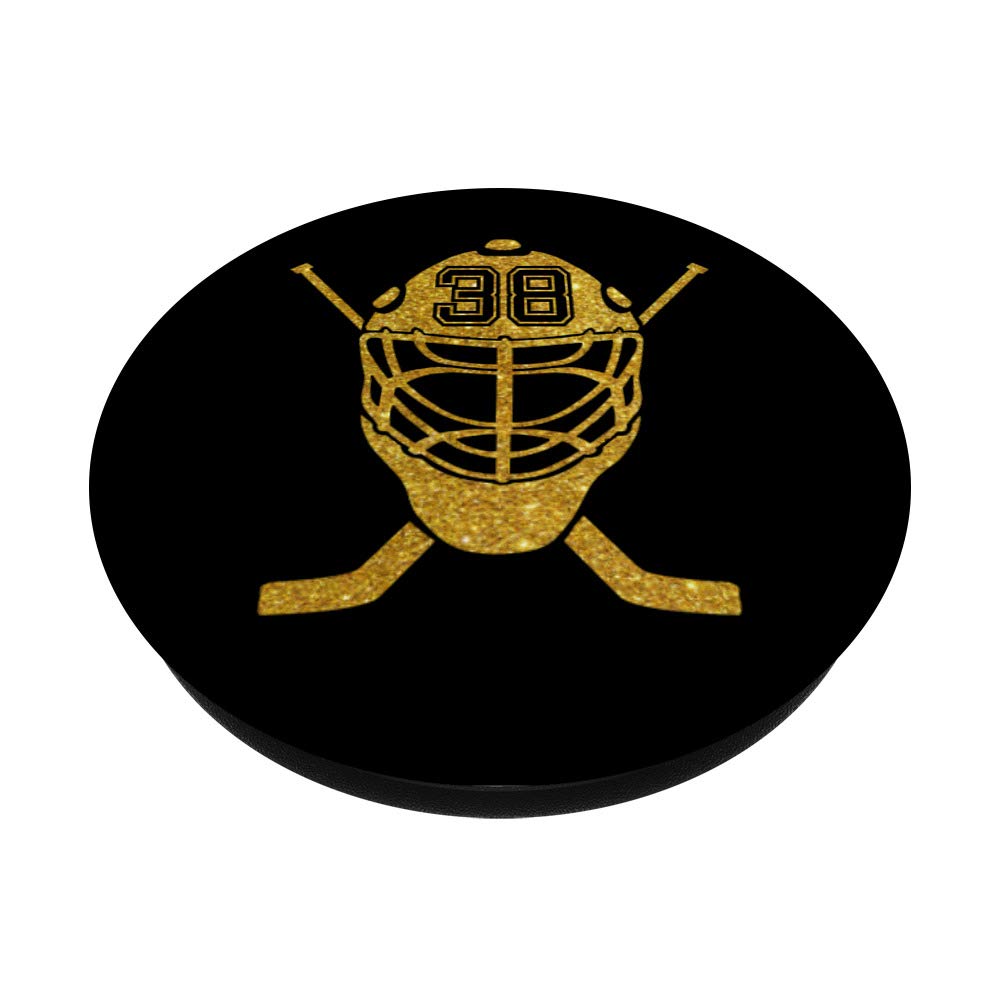 Hockey Player #38 Jersey No. 38 Cool Helmet Gadget Gift - Swappable PopSockets PopGrip for Phones & Tablets - Perfect for Fans, Players, and Tech Enthusiasts