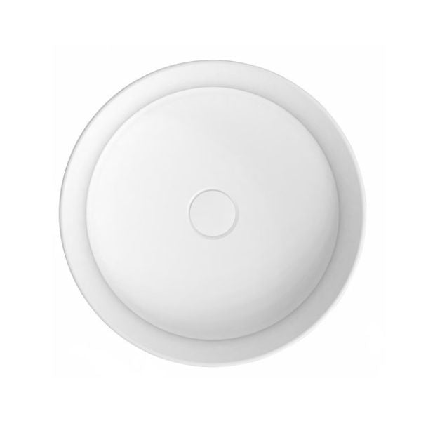 ADP Chandler 15.7 Inch Semi Inset Bathroom Sink - Gloss White Porcelain Basin for Modern Vanity & Powder Room Installation