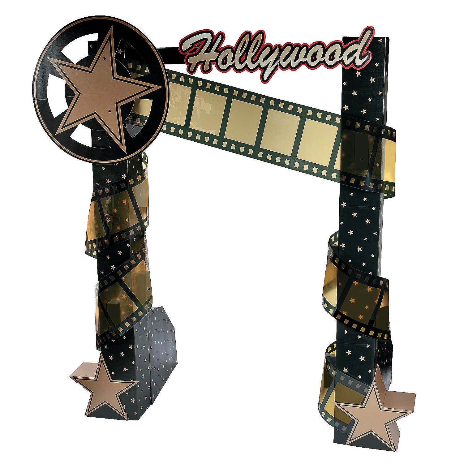 Hollywood Nights Party Archway - Large Hollywood Theme Party Decor for Events, Weddings & Celebrations - Fun Express 1-Piece Arch Decor for Photo Booths & Backdrops