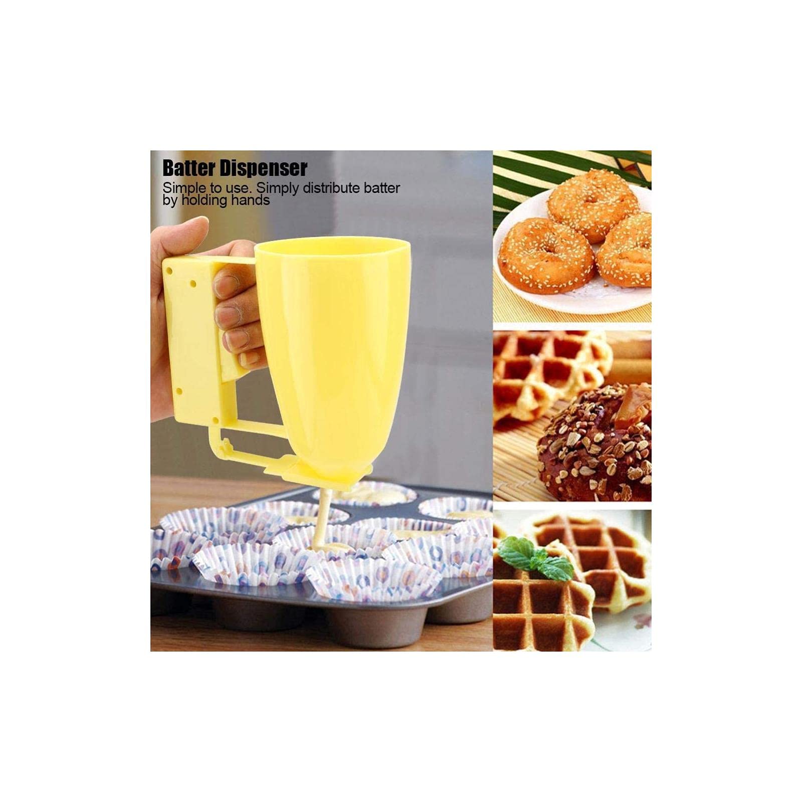 Premium Pancake & Cupcake Batter Dispenser - Squeeze Handle Kitchen Baking Tool for Waffles, Muffins, Crepes, Cakes & Meatballs | Perfect for Home Bakers & Professional Chefs | Ideal for Breakfast, Desserts & Party Food Preparation