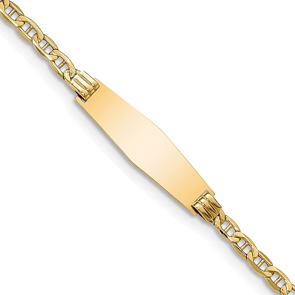 14K Yellow Gold Nautical Anchor Ship Wheel Bracelet for Women - 7 Inch Fine Jewelry, Perfect Gift for Her - Ideal for Beach Weddings, Nautical Themed Parties & Marine Enthusiasts