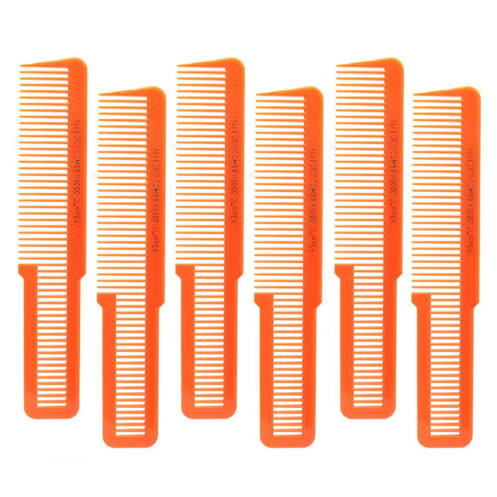 Allegro Combs #9000 Professional Hair Clipper Combs - 6-Piece Set for Blending, Flat Top, and Fading | Perfect for Barbers, Stylists & Home Haircuts