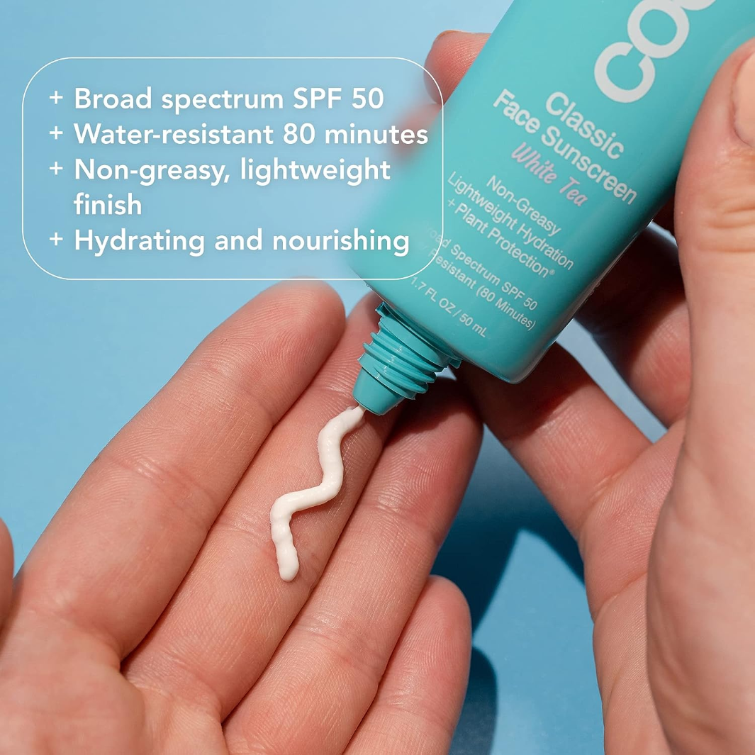 COOLA Classic Face Organic Sunscreen Lotion SPF 50 - Broad Spectrum UVA/UVB Protection, Vegan & Reef Safe, Lightweight Moisturizer for Daily Use | Perfect for Beach, Outdoor Sports & Travel